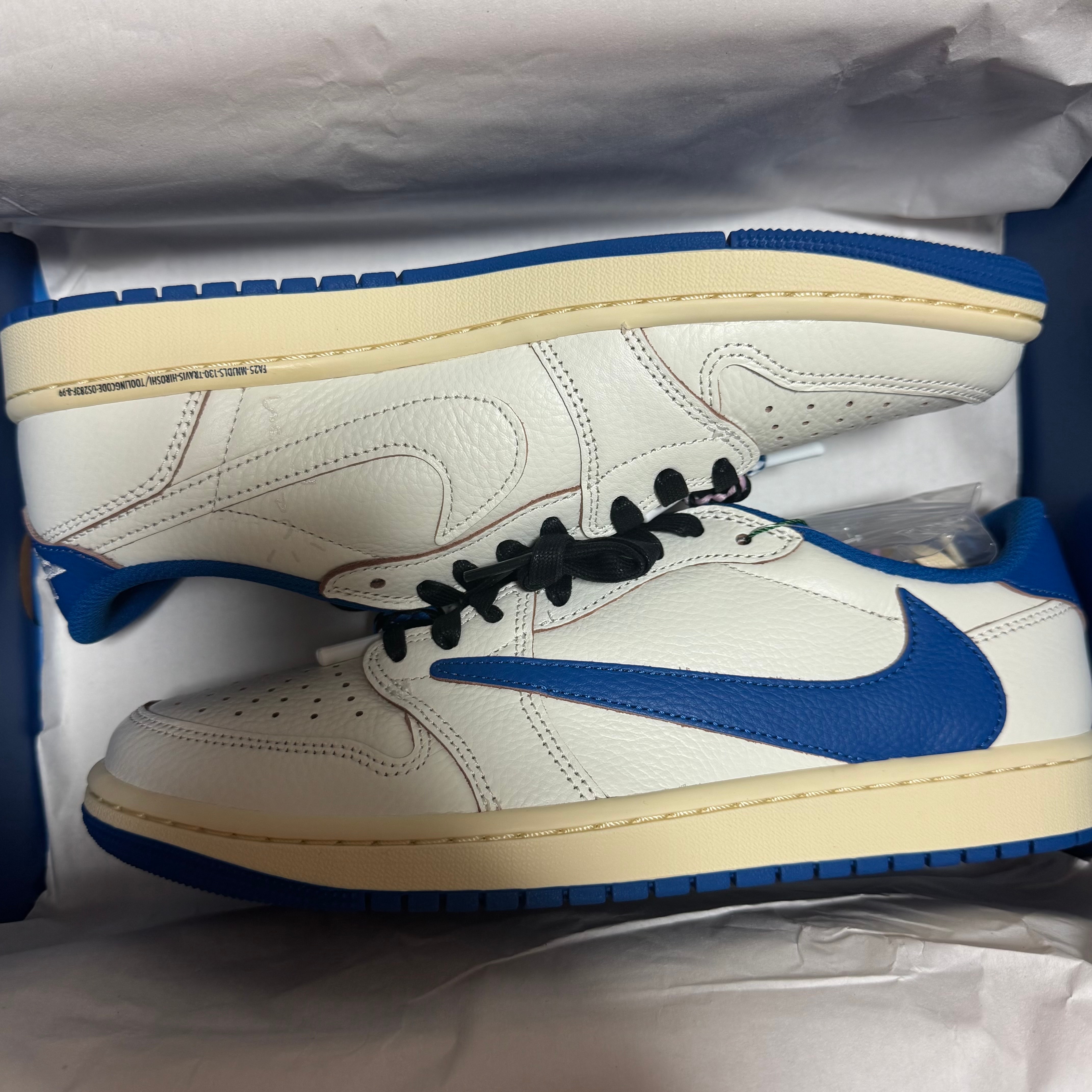 Travis Scott × fragment design × Nike Air Jordan 1 Low OG "Sail/Military Blue"
