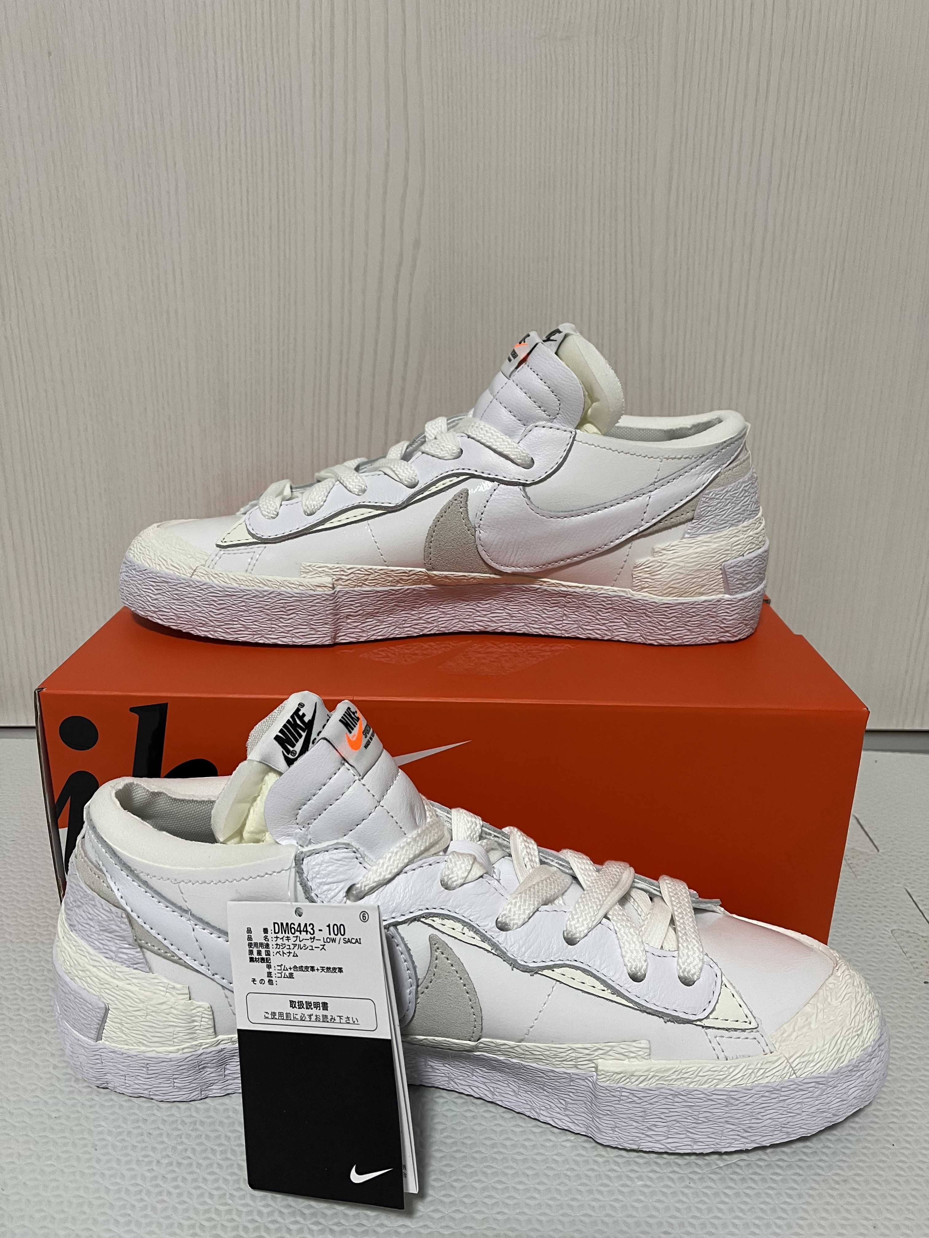 sacai × Nike Blazer Low "White Patent Leather"