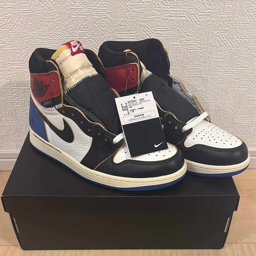 fragment design × UNION × Nike Air Jordan 1 High OG "Black/Varsity Red"