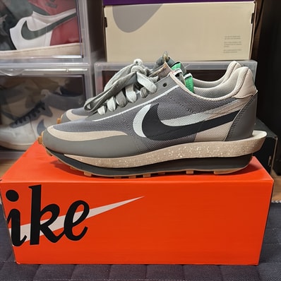 CLOT × Sacai × Nike LD Waffle "Grey Obsidian/Cool Grey"