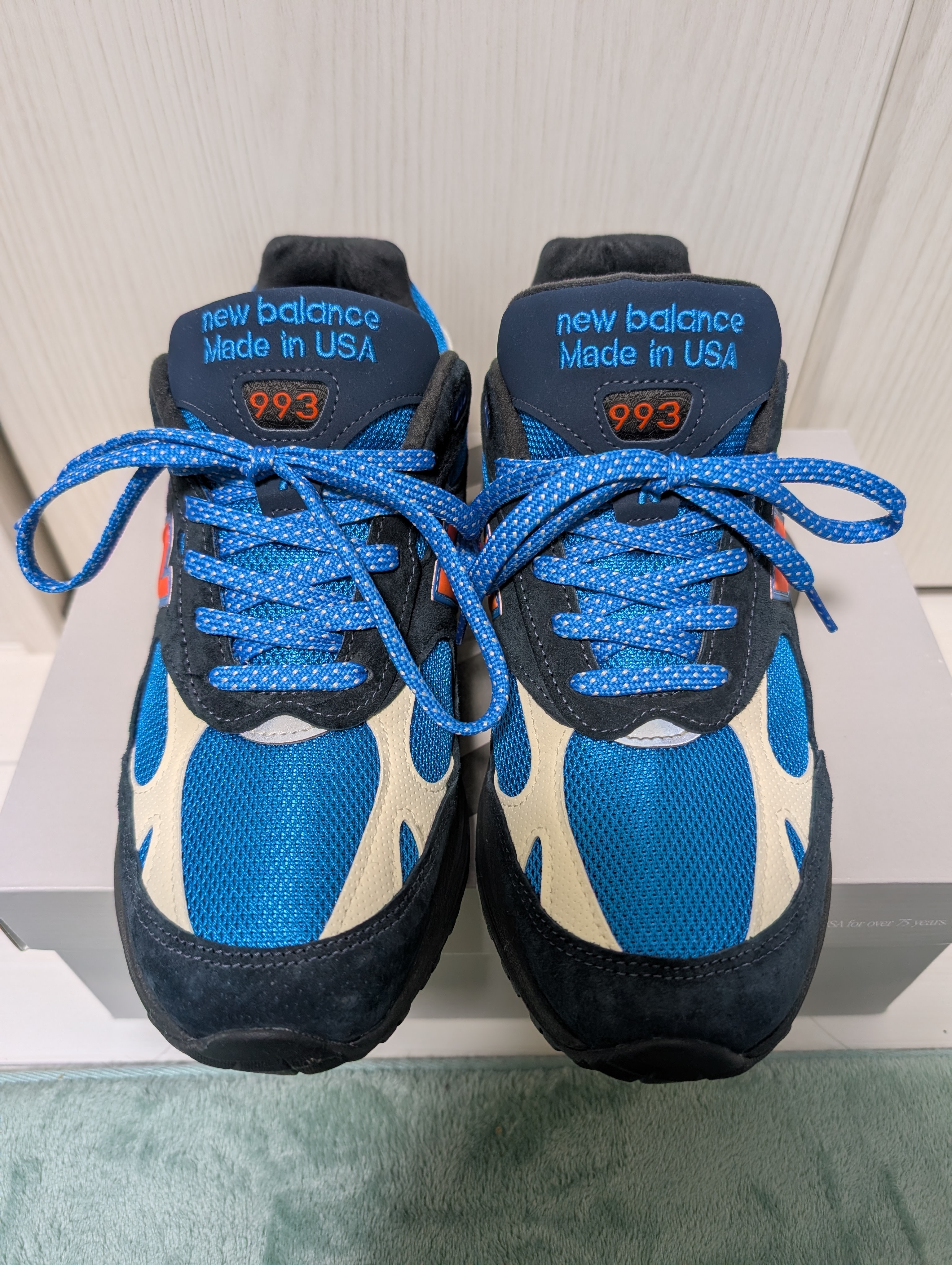 KITH × New Balance 993 Madison Square Garden "Navy/Princess Blue"