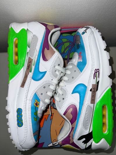 RUOHAN WANG × NIKE AIR MAX 90 FLYLEATHER "WHITE/MULTI COLOR"
