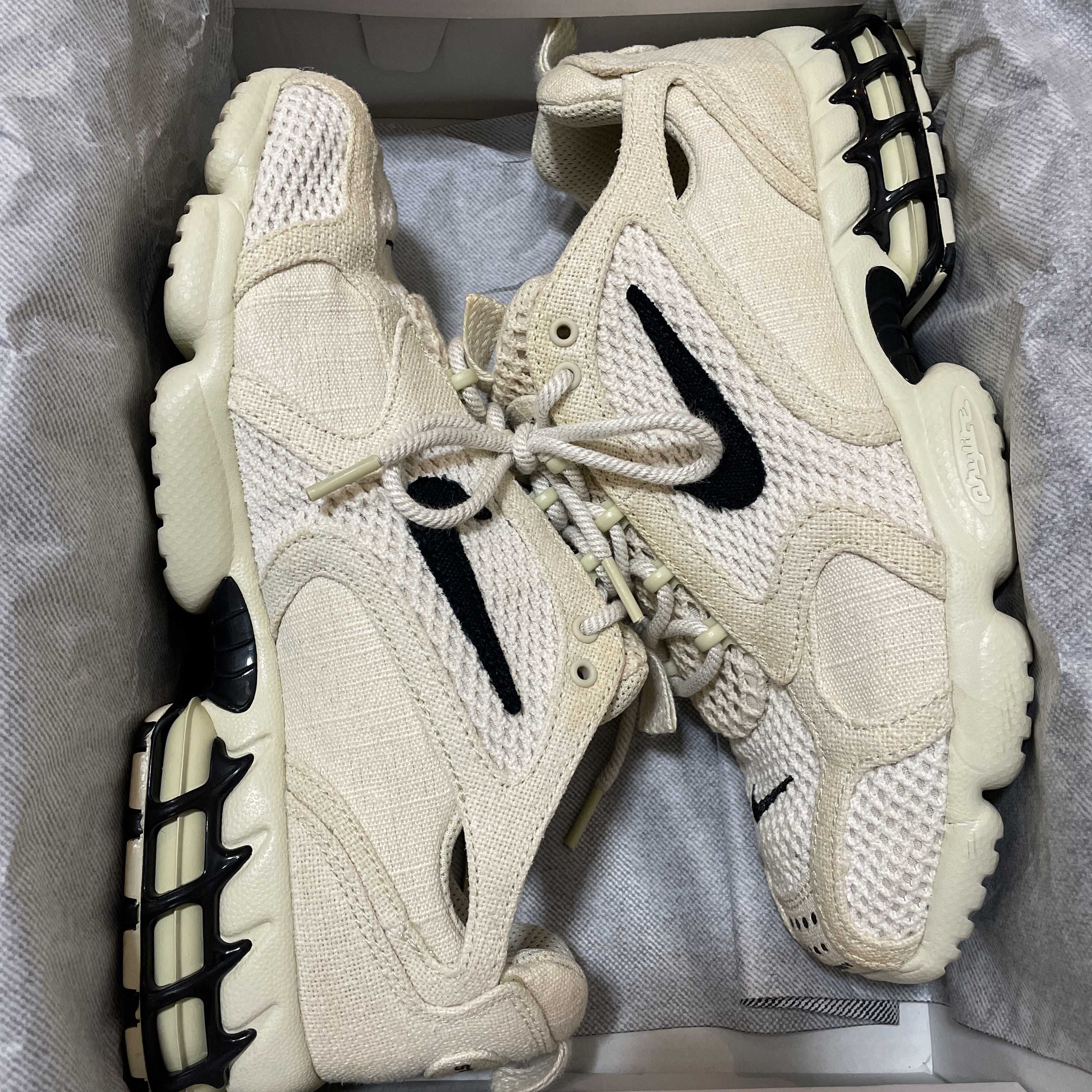 Stussy × Nike Air Zoom Spiridon CG 2 "Fossil/Black"