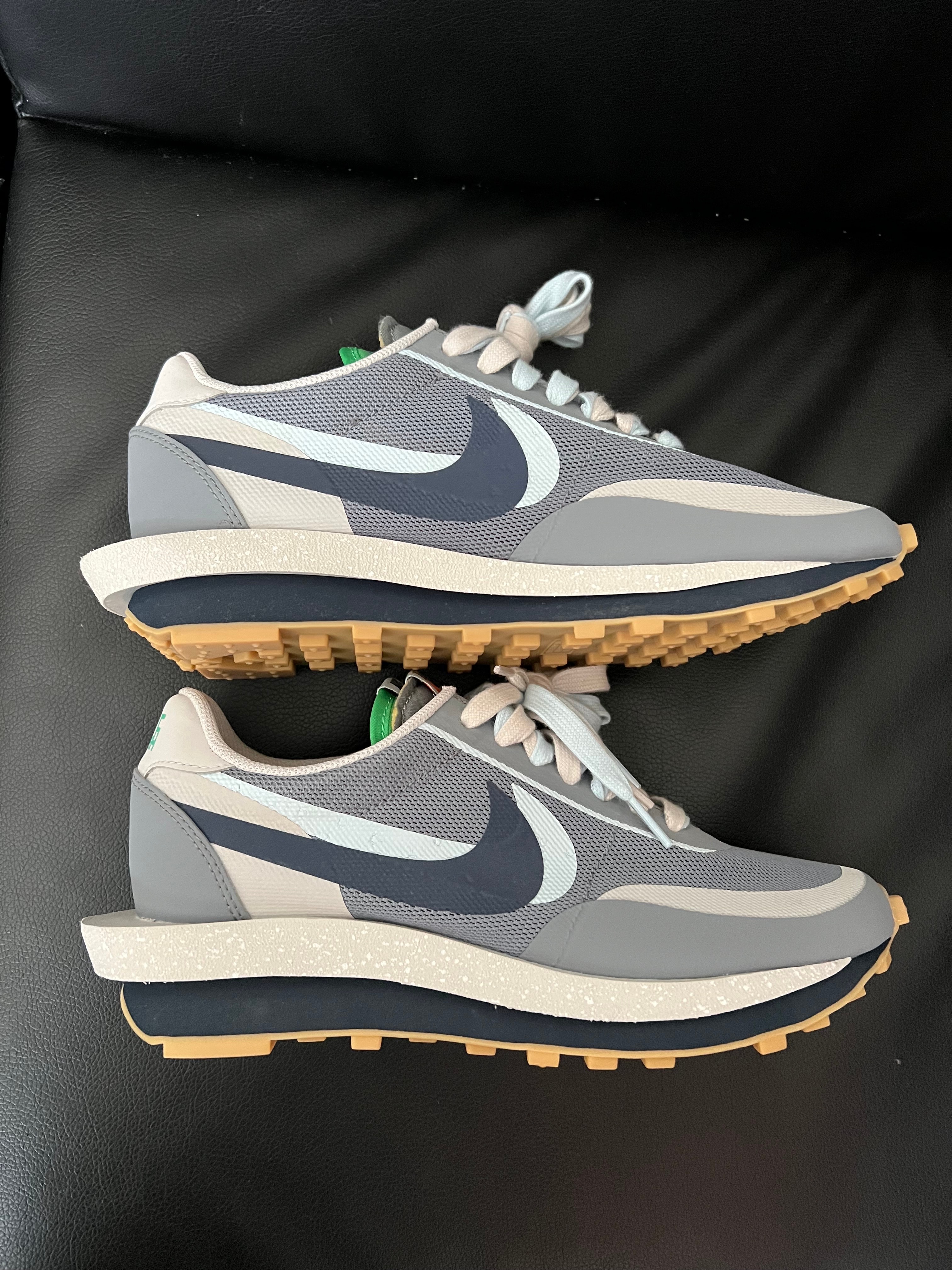 CLOT × Sacai × Nike LD Waffle "Grey Obsidian/Cool Grey"