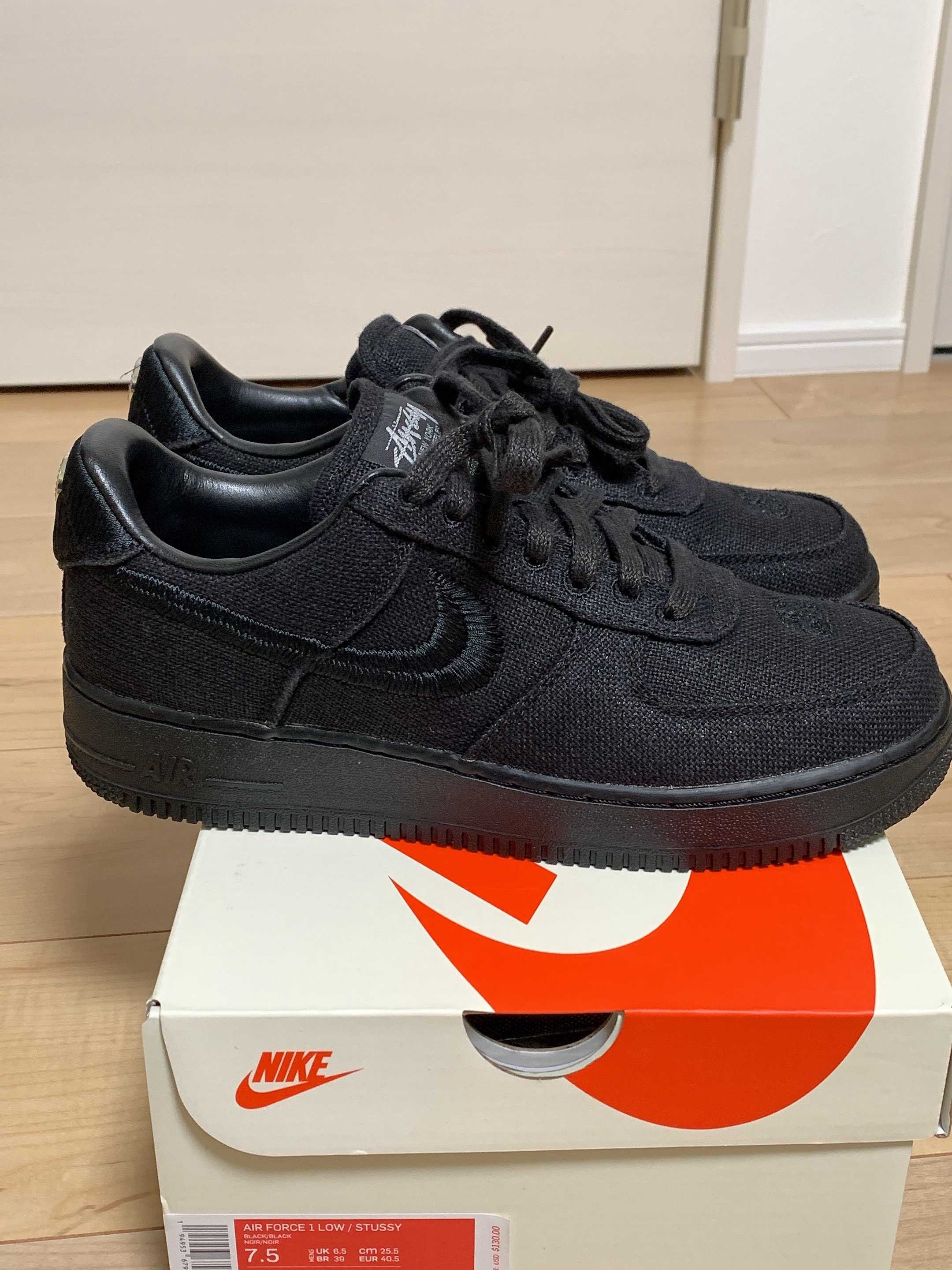 Stussy × Nike Air Force 1 Low "Triple Black"