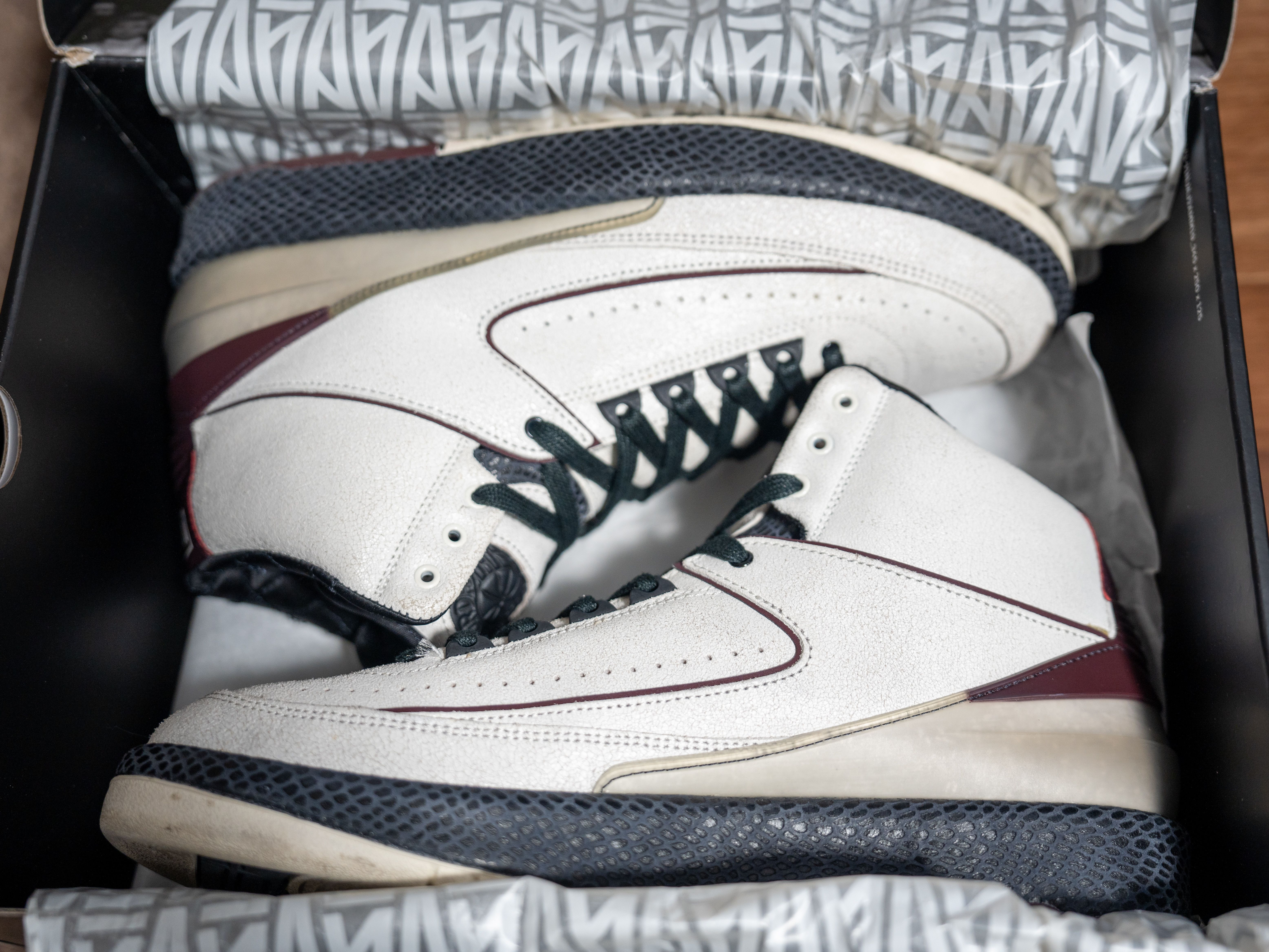 A Ma Maniere × Nike Air Jordan 2 "Airness/Sail and Burgundy"