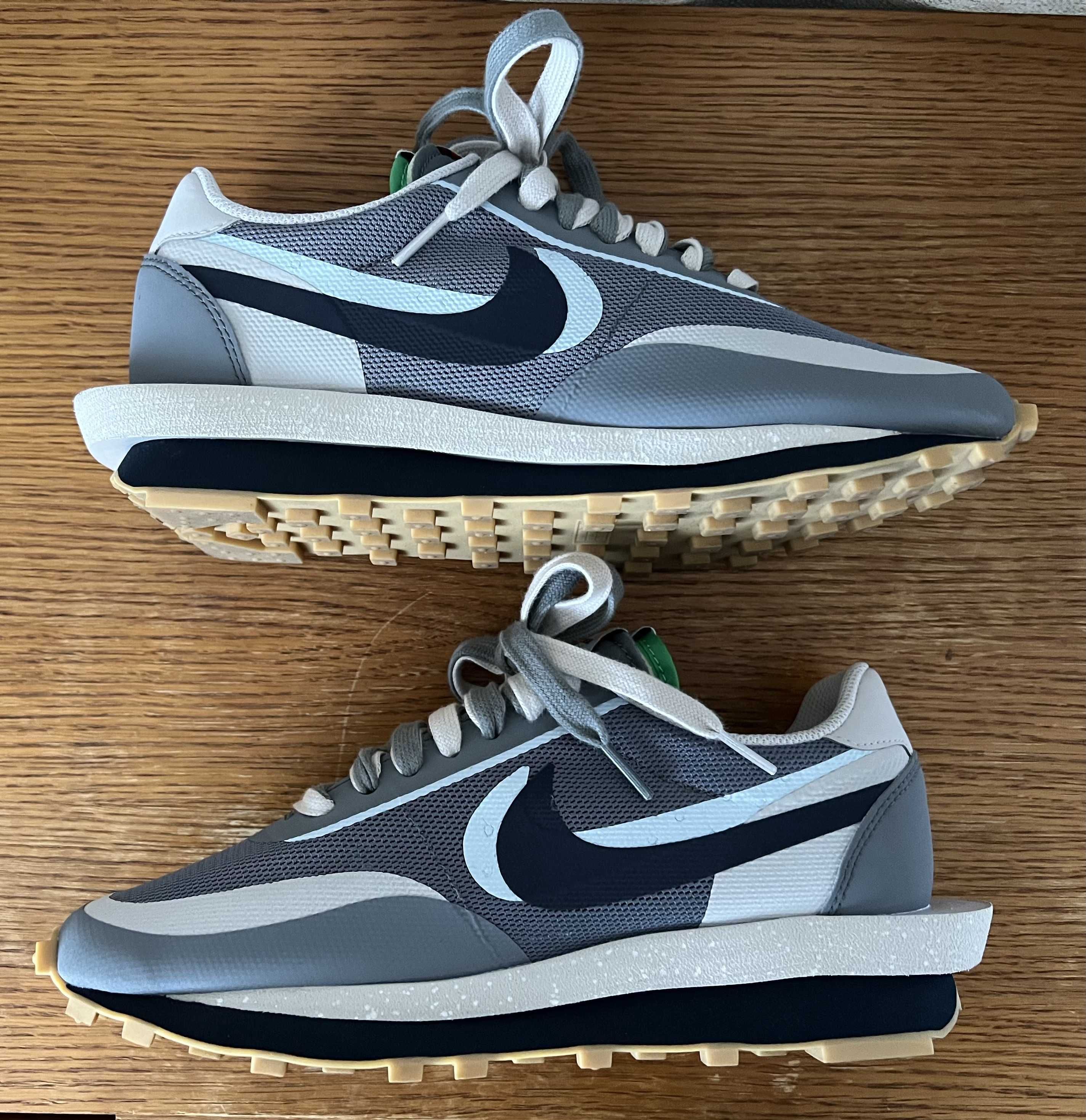 CLOT × Sacai × Nike LD Waffle "Grey Obsidian/Cool Grey"