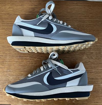 CLOT × Sacai × Nike LD Waffle "Grey Obsidian/Cool Grey"