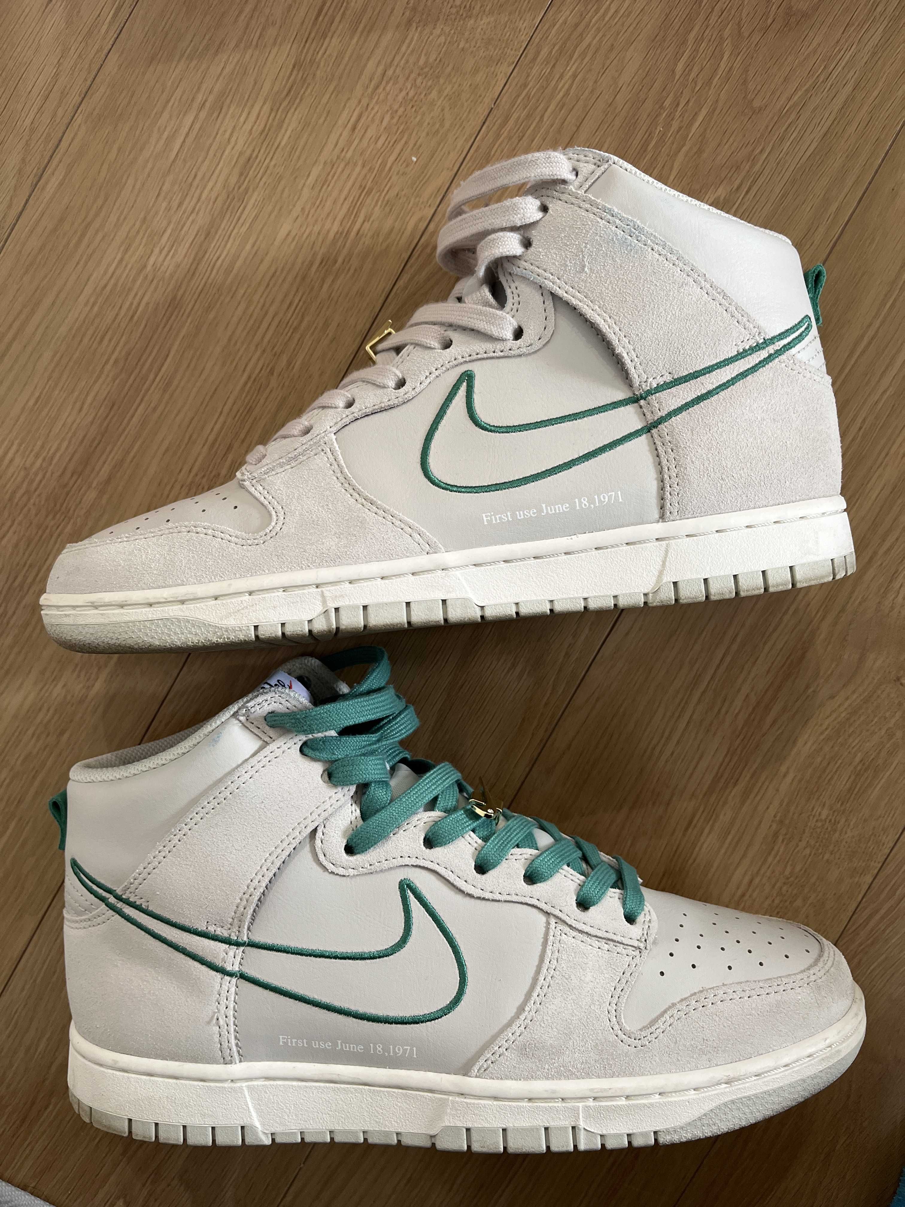 Nike Dunk High SE First Use "Light Bone/Green Noise"