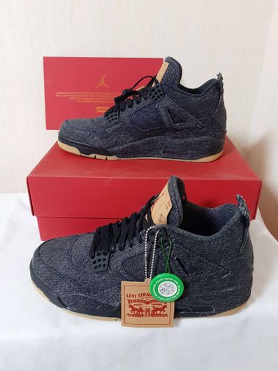 Nike × Levi's Air Jordan 4 "Black Denim" (Tag: LEVIS®)