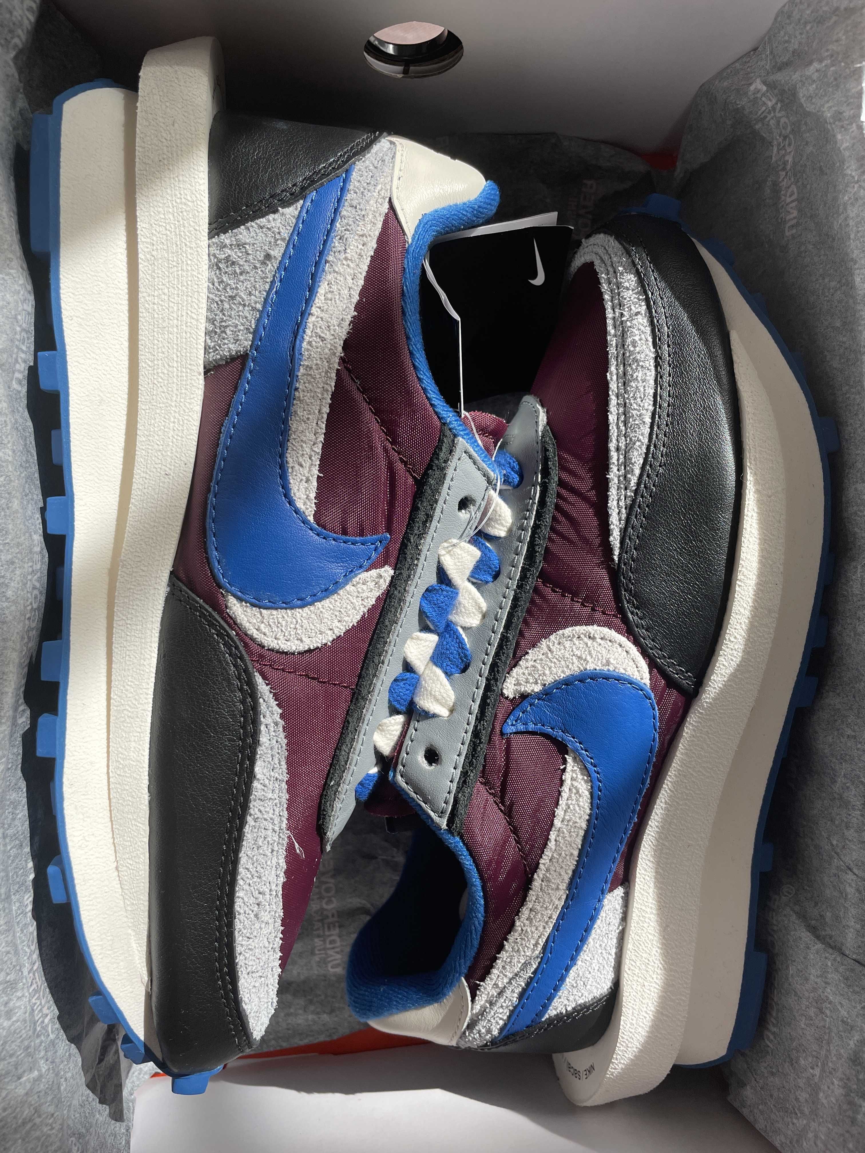 UNDERCOVER × sacai × Nike LD Waffle "Night Maroon/Pale Ivory-Ground Grey-Team Royal"