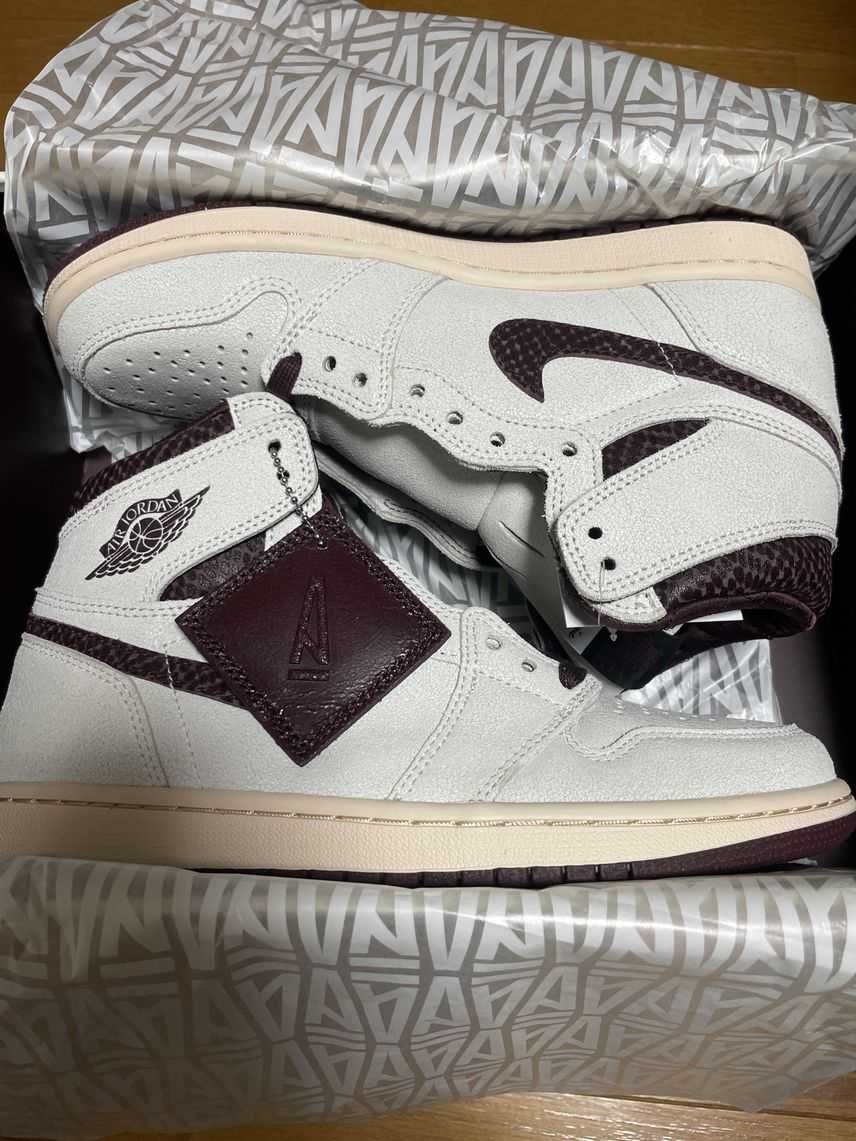 A Ma Maniere × Nike Air Jordan 1 Retro High OG "Sail and Burgundy"