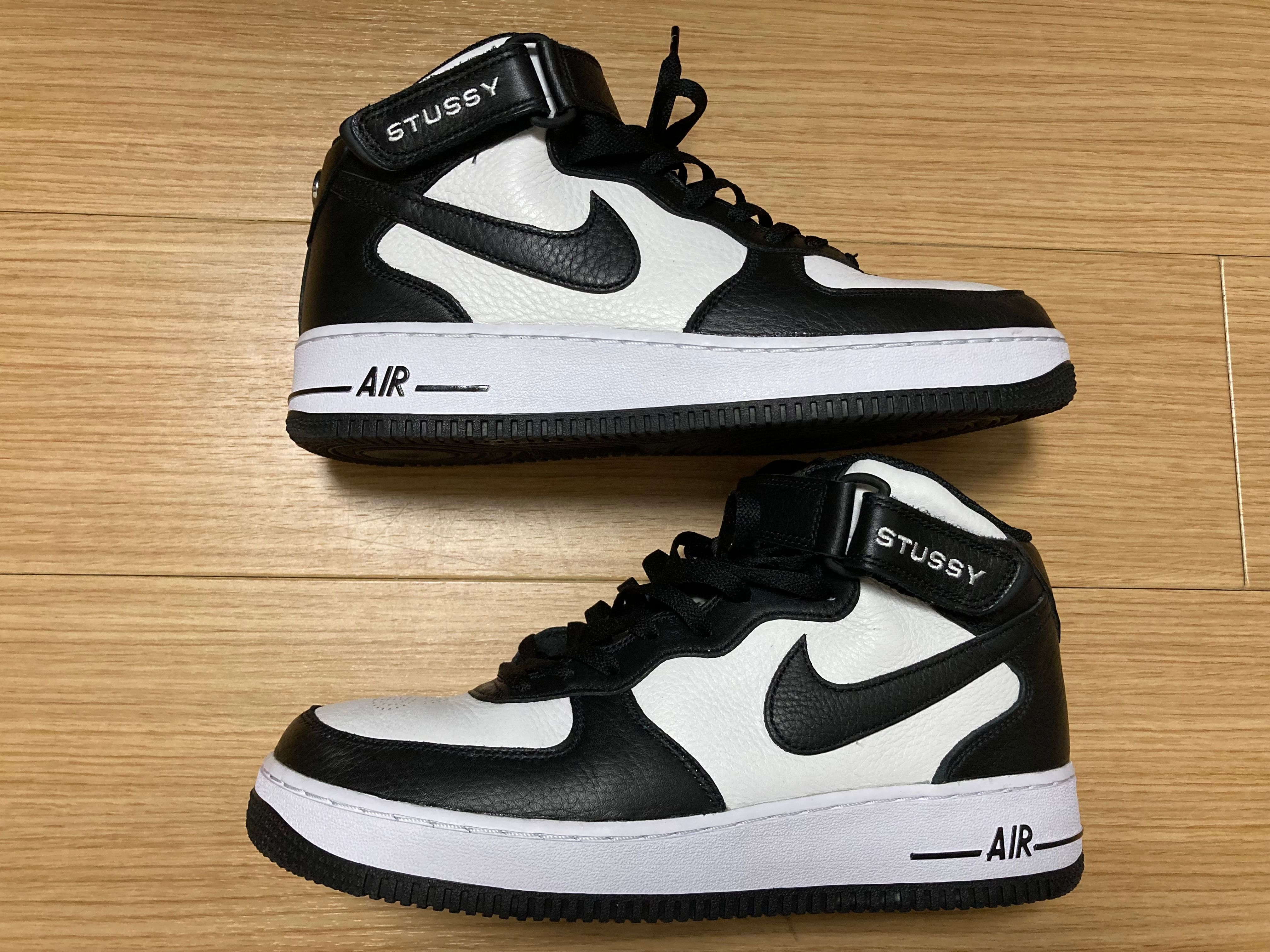 Stussy × Nike Air Force 1 Mid "Black and Light Bone"