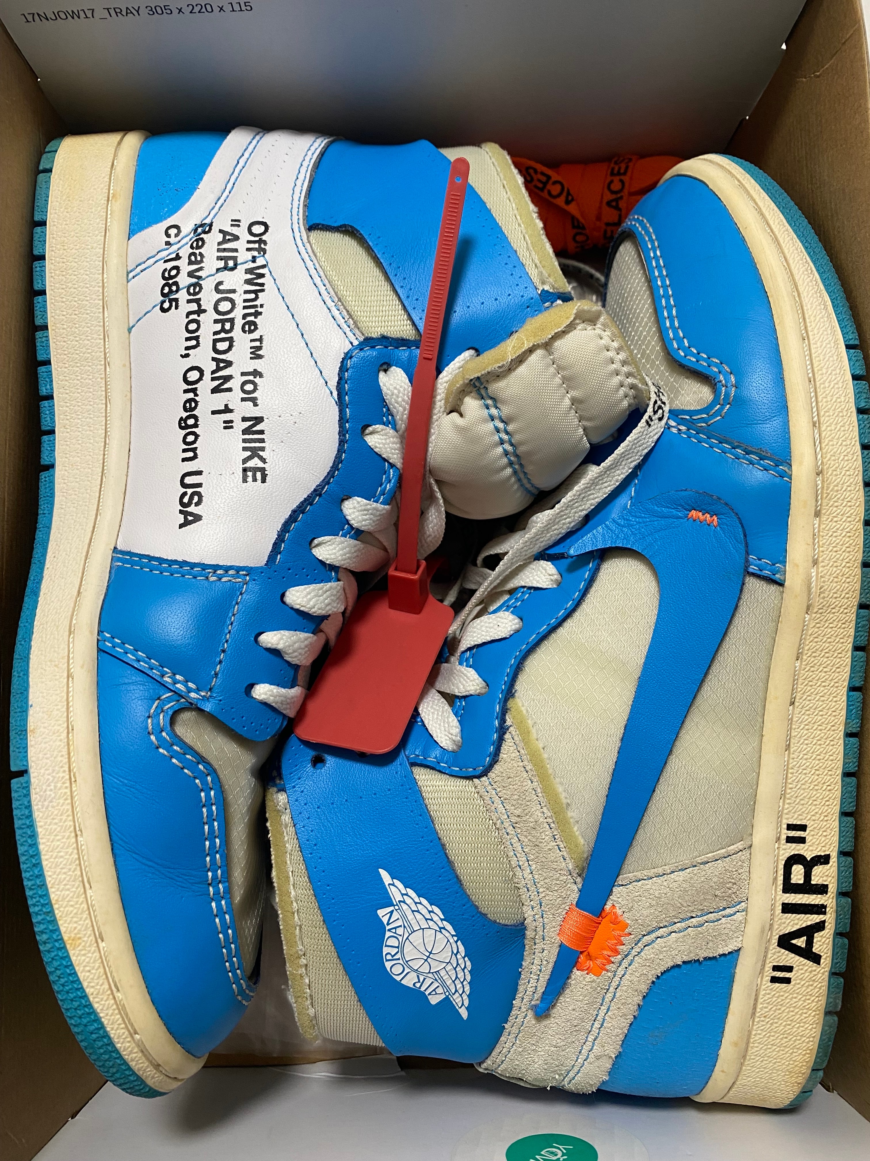 Off-White × Nike Air Jordan 1 High UNC "White/Dark Powder Blue"