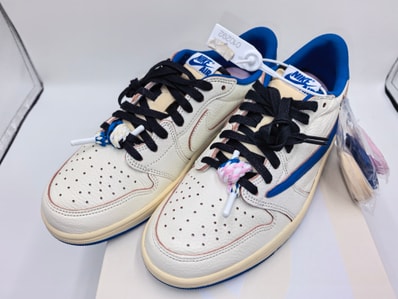 Travis Scott × fragment design × Nike Air Jordan 1 Low OG "Sail/Military Blue"