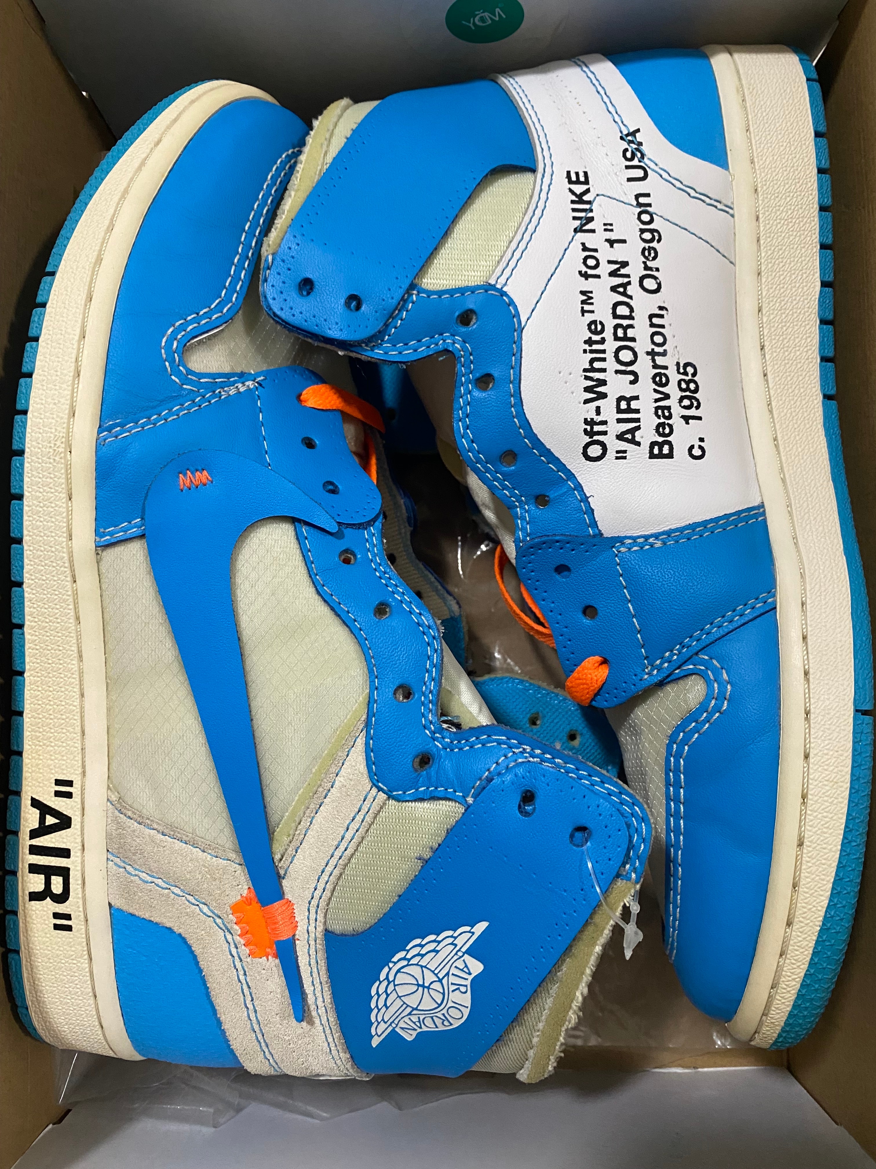 Off-White × Nike Air Jordan 1 High UNC "White/Dark Powder Blue"