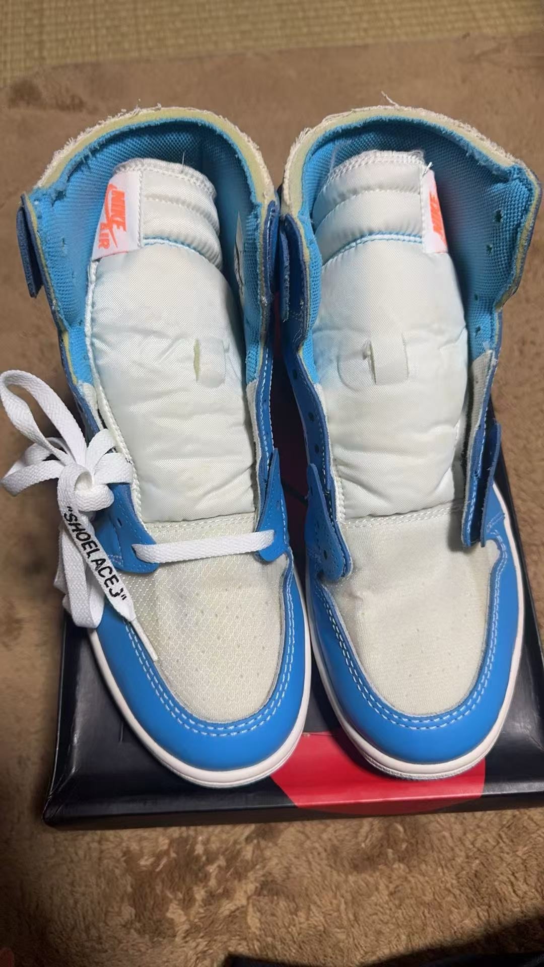 Off-White × Nike Air Jordan 1 High UNC "White/Dark Powder Blue"