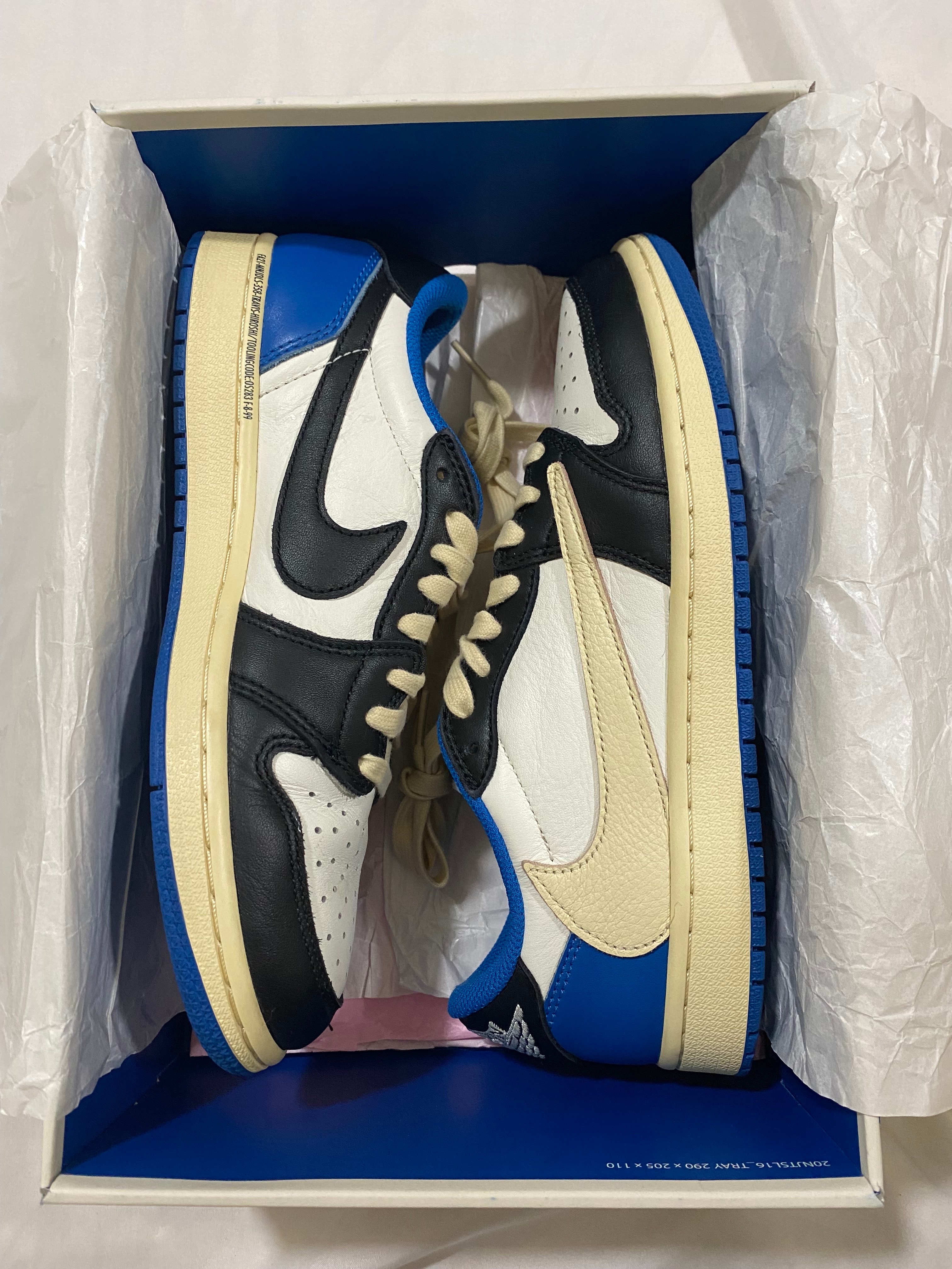Travis Scott × fragment design × Nike Air Jordan 1 Low OG SP "Military Blue"