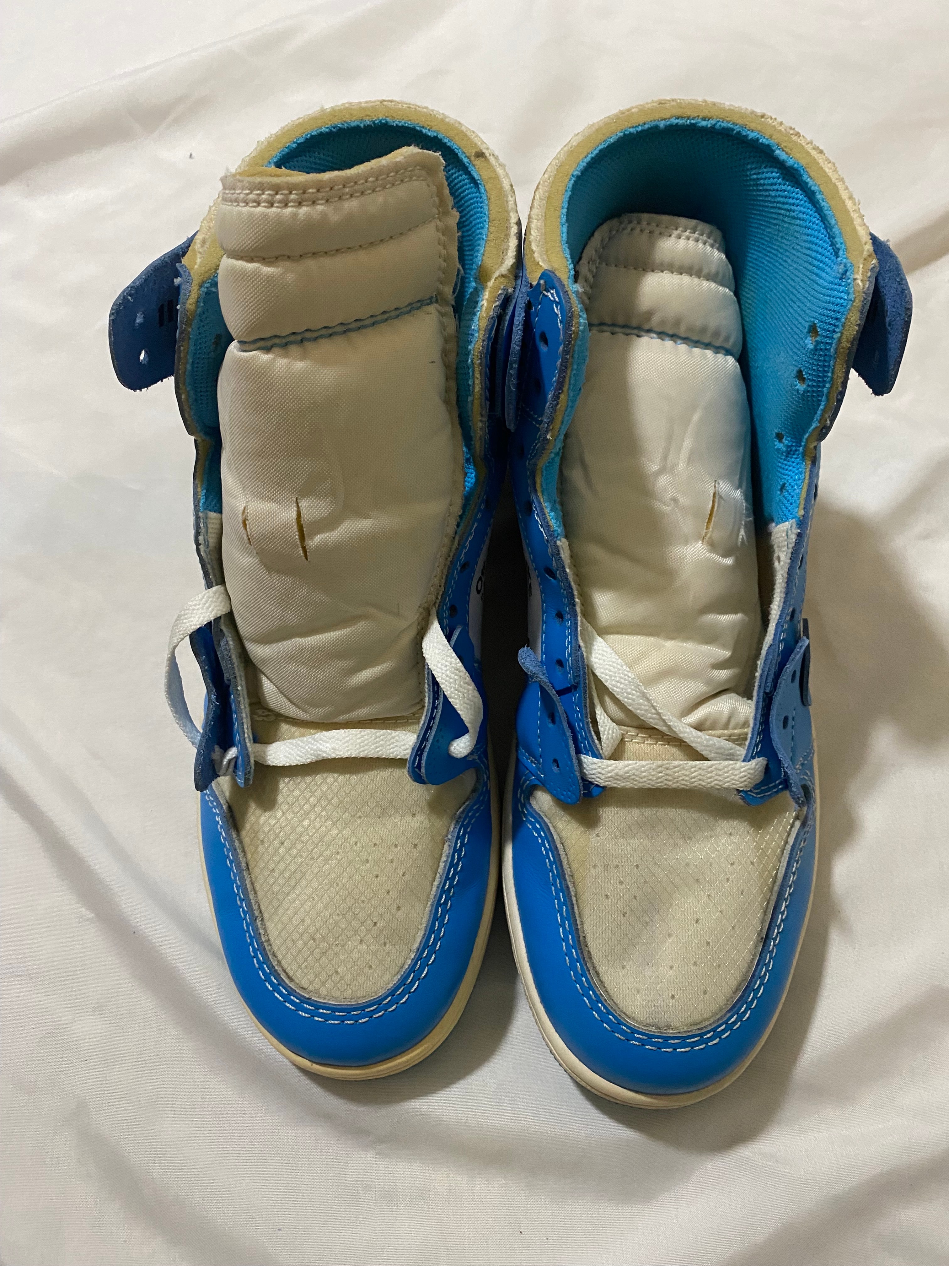 Off-White × Nike Air Jordan 1 High UNC "White/Dark Powder Blue"
