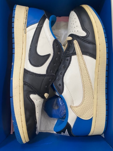 Travis Scott × fragment design × Nike Air Jordan 1 Low OG SP "Military Blue"