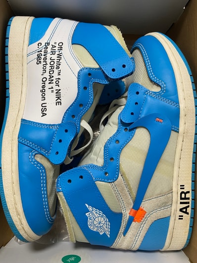 Off-White × Nike Air Jordan 1 High UNC "White/Dark Powder Blue"