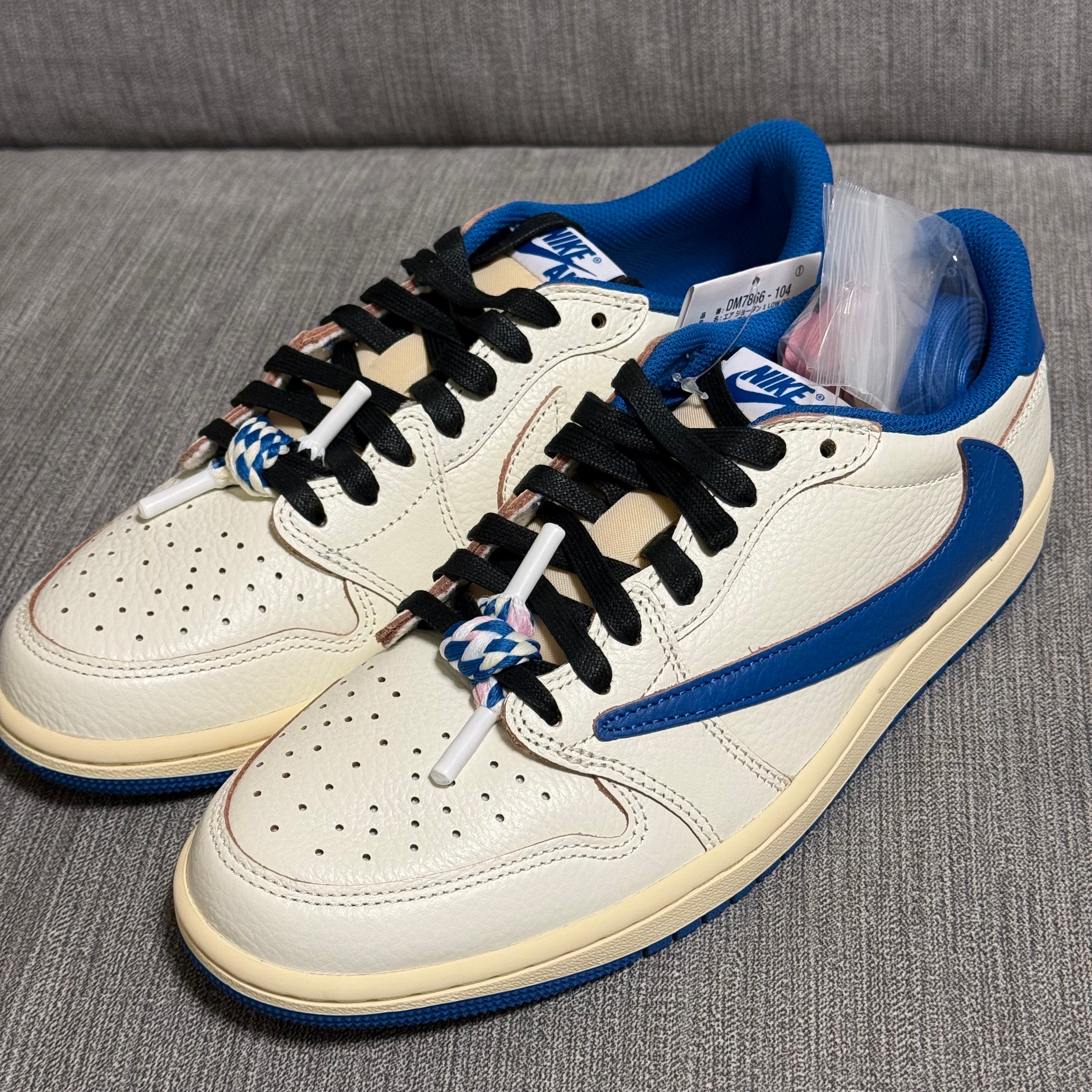 Travis Scott × fragment design × Nike Air Jordan 1 Low OG "Sail/Military Blue"
