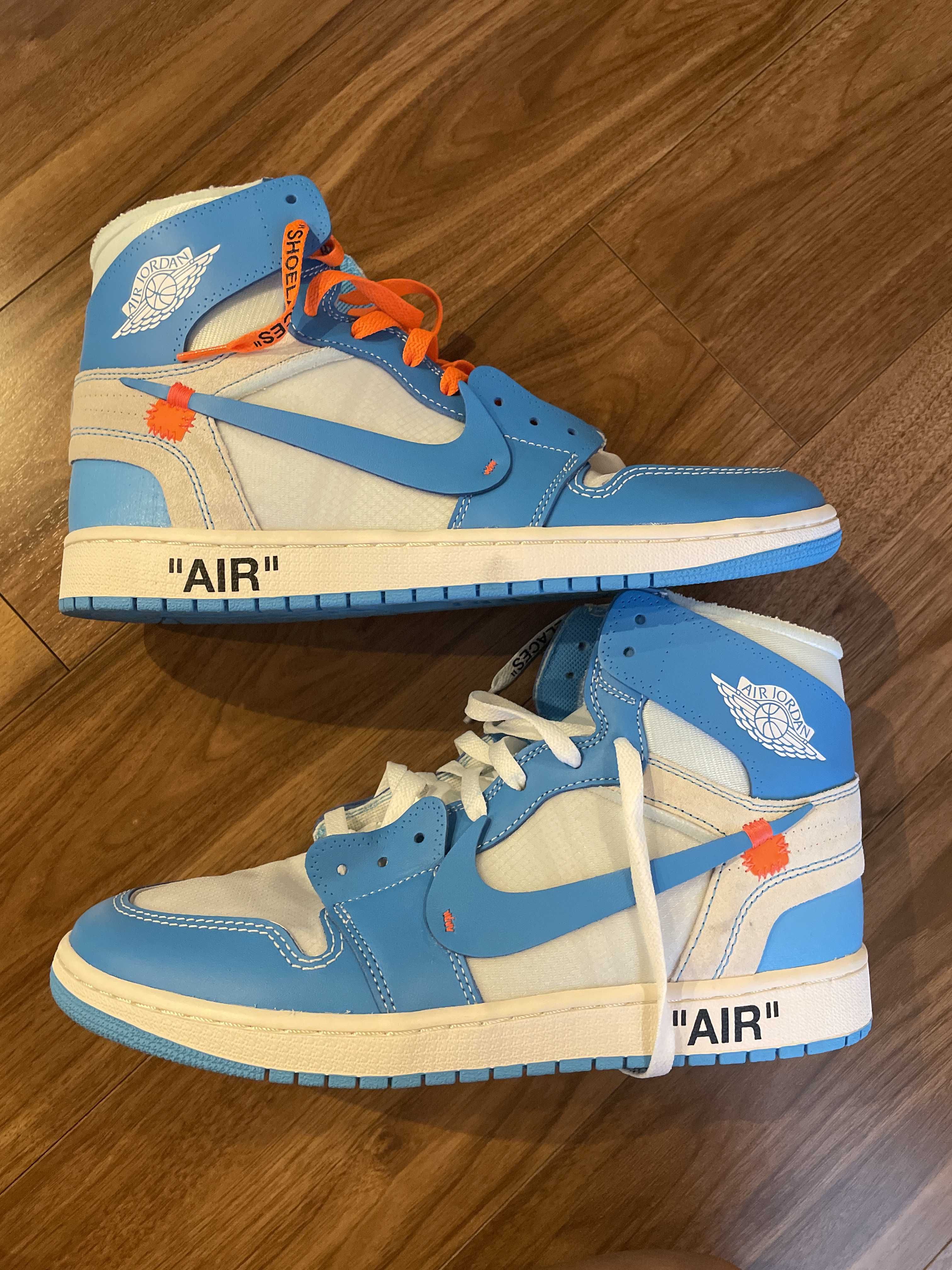 Off-White × Nike Air Jordan 1 High UNC "White/Dark Powder Blue"