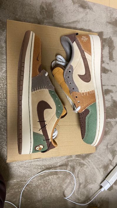 Zion Williamson × Nike Air Jordan 1 Low OG "Flax and Oil Green"