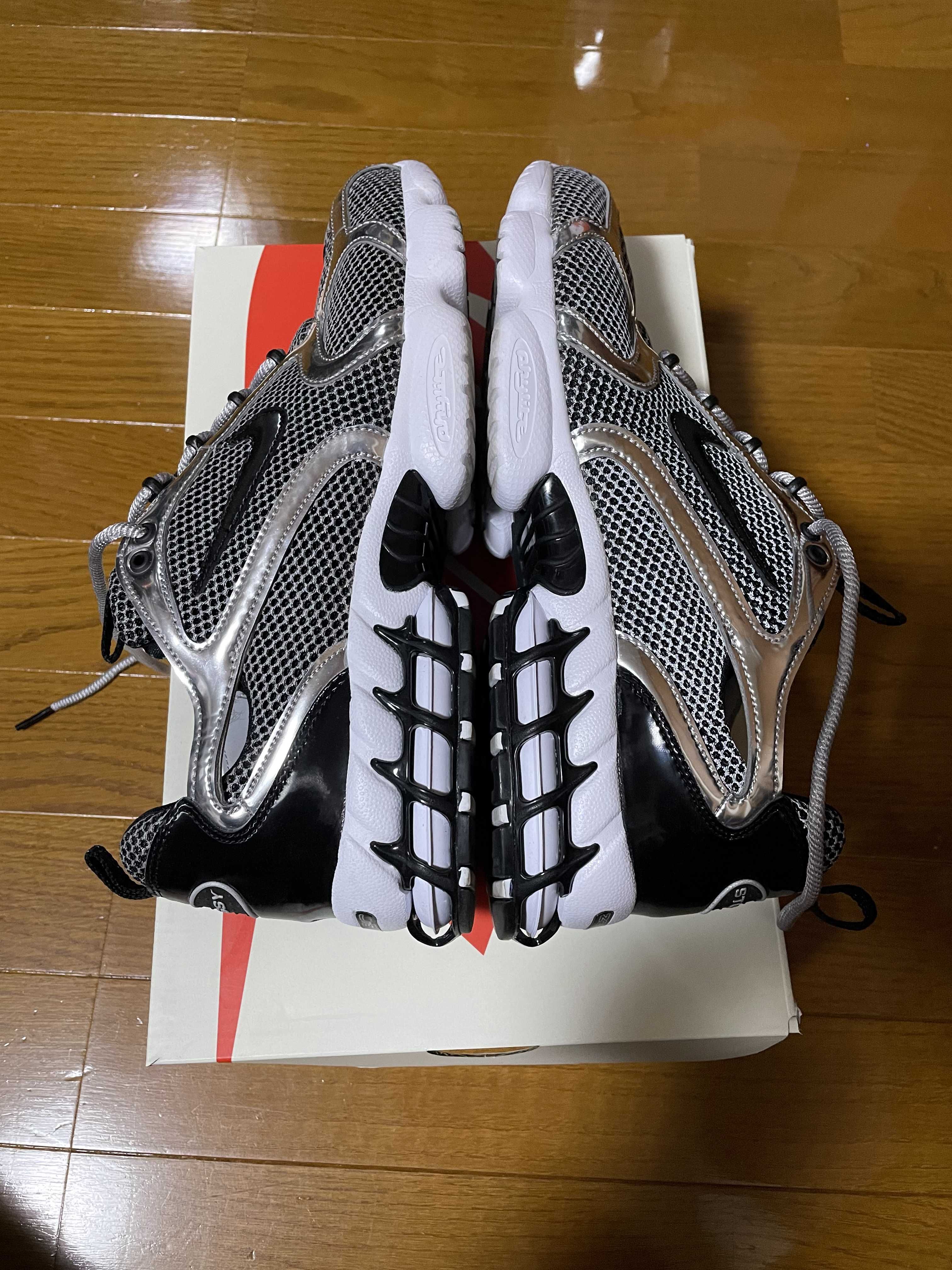 STUSSY × NIKE AIR ZOOM SPIRIDON CAGED "PURE PLATINUM/BLACK-WHITE"