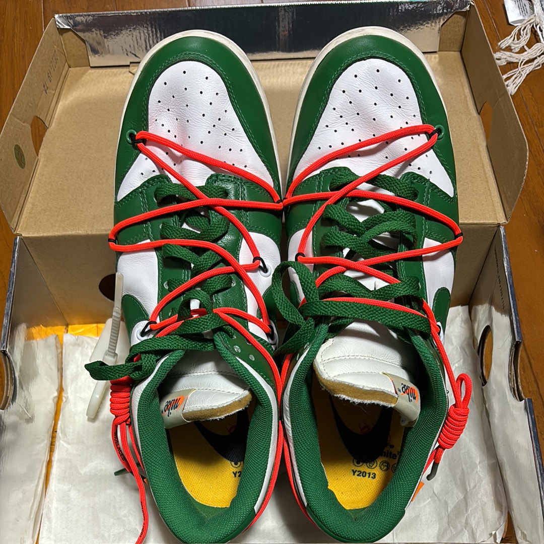 Off-White × Nike Dunk Low "White/Pine Green"