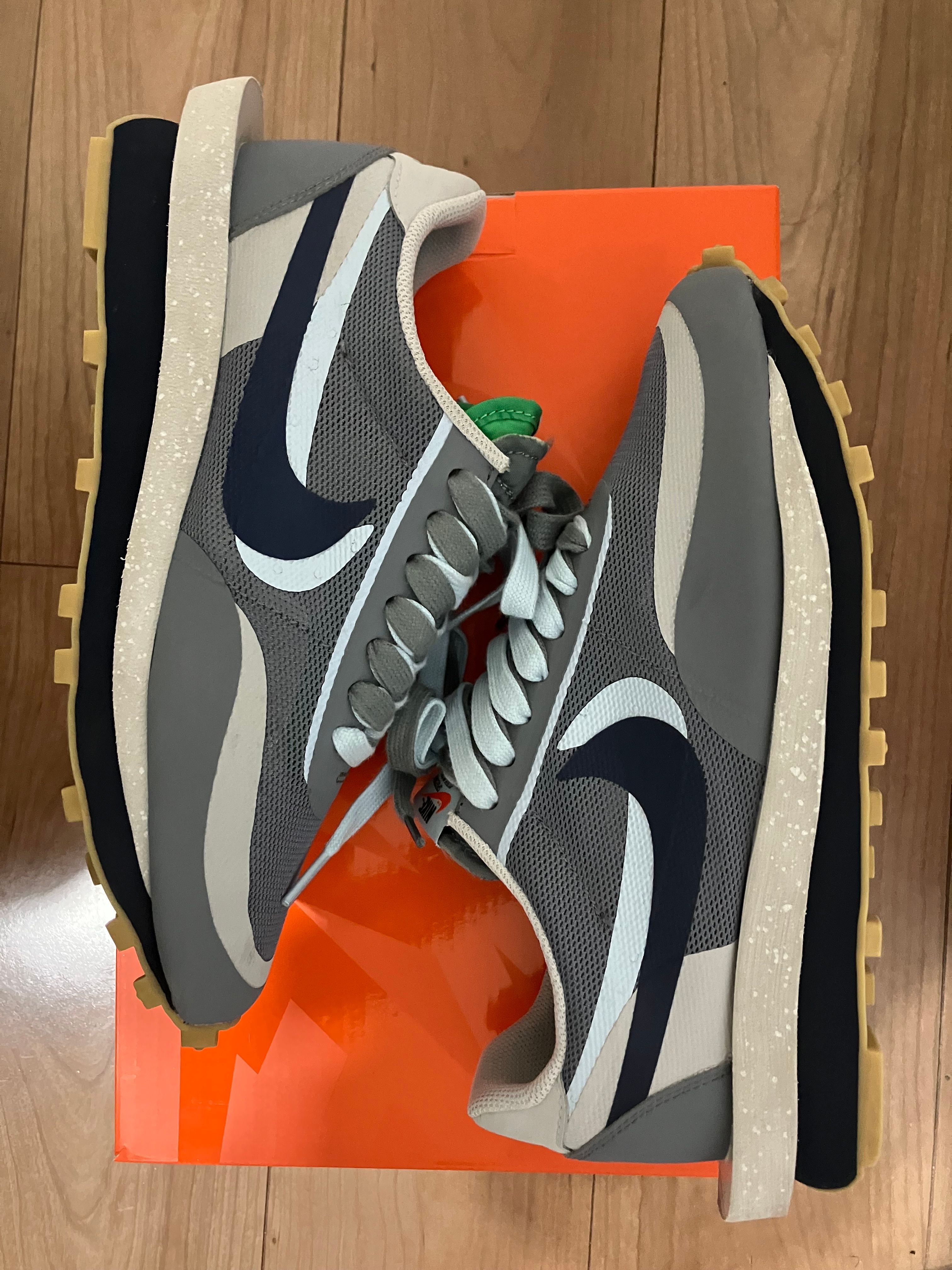 CLOT × Sacai × Nike LD Waffle "Grey Obsidian/Cool Grey"