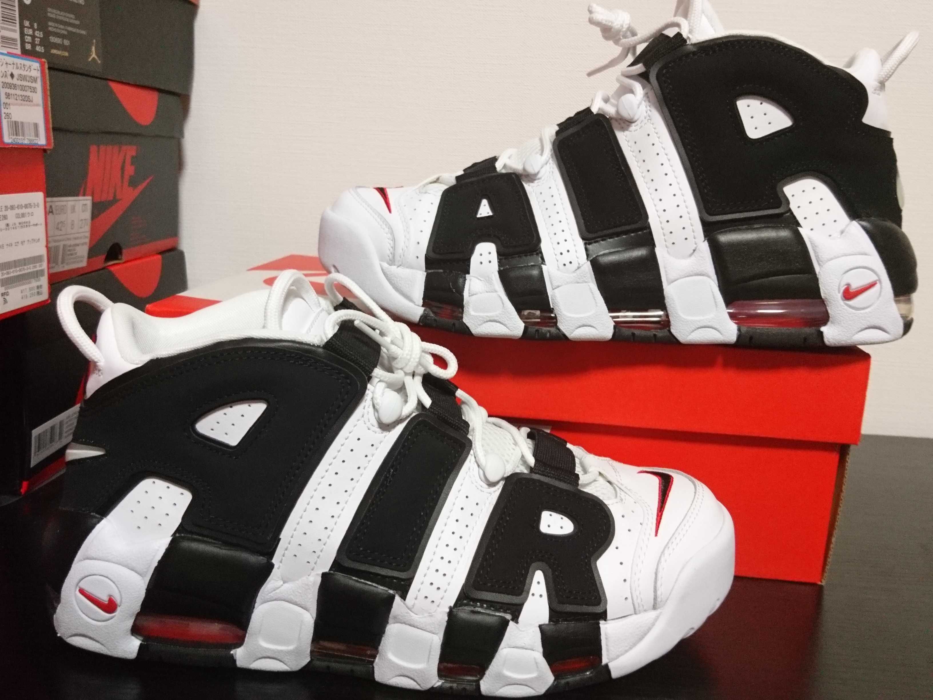 NIKE AIR MORE UPTEMPO "WHITE/BLACK/UNIVERSITY RED"(2020)