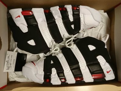 NIKE AIR MORE UPTEMPO "WHITE/BLACK/UNIVERSITY RED"(2020)