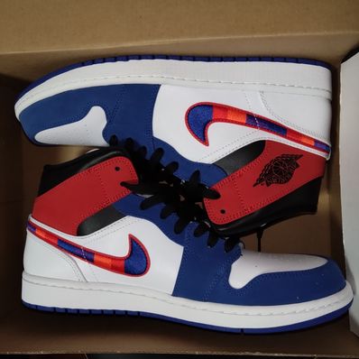 NIKE AIR JORDAN 1 MID "WHITE/BLUE/RED"