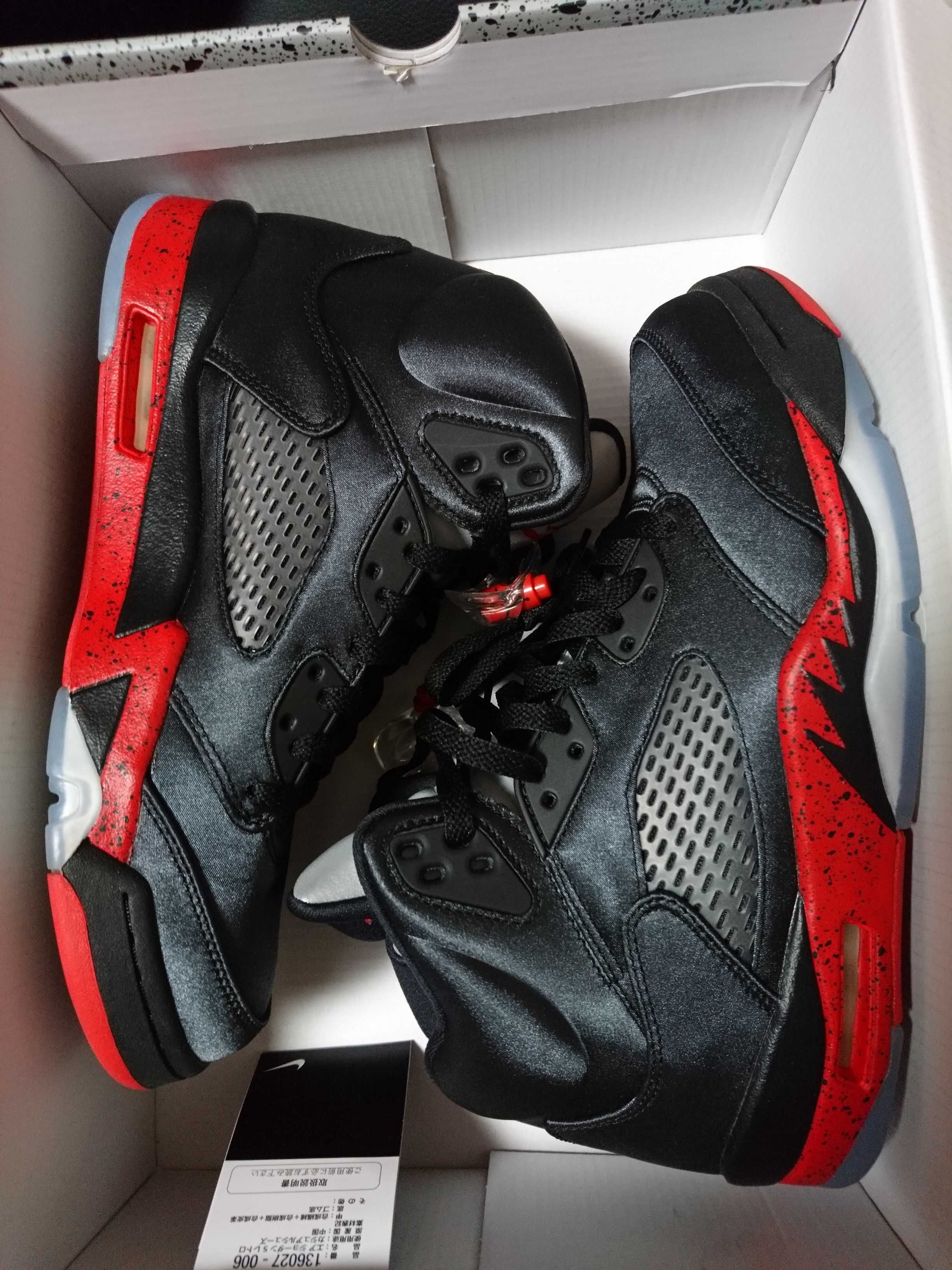 Air Jordan 5 Satin "Bred"