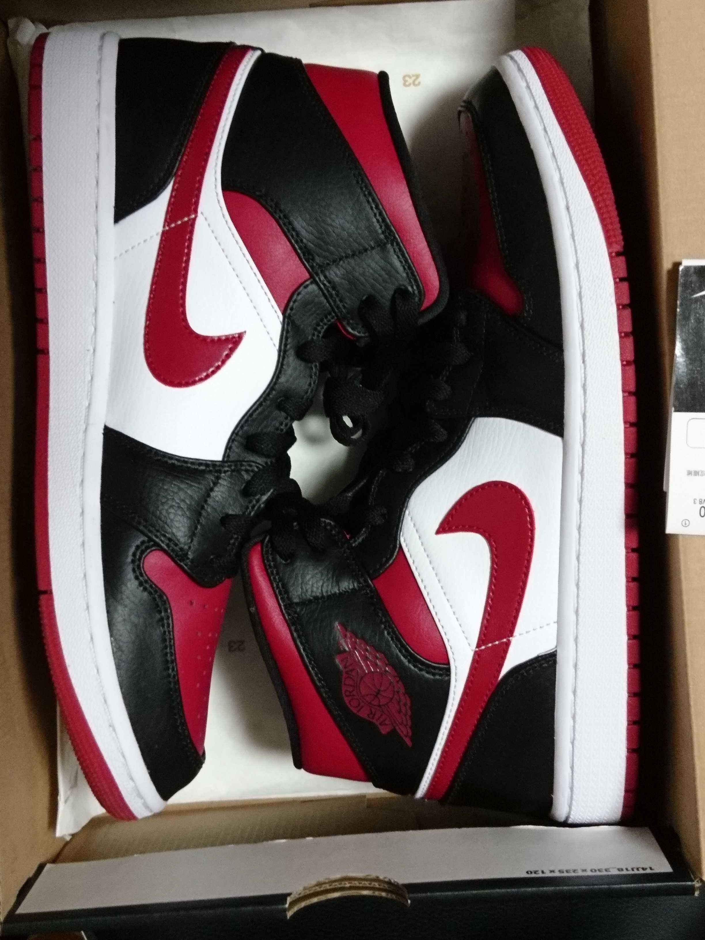 NIKE AIR JORDAN 1 MID "BLACK/RED/WHITE"