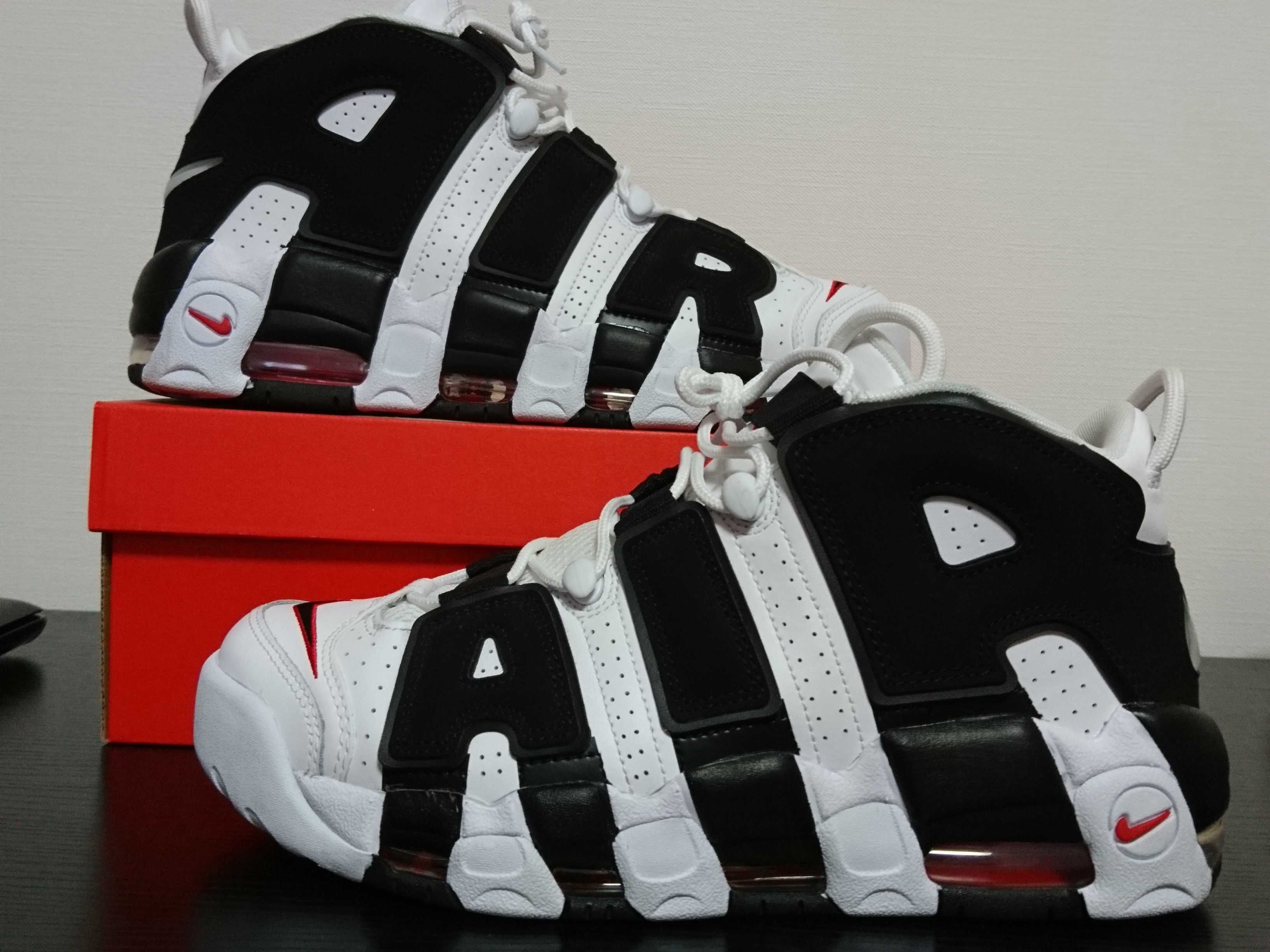 NIKE AIR MORE UPTEMPO "WHITE/BLACK/UNIVERSITY RED"(2020)