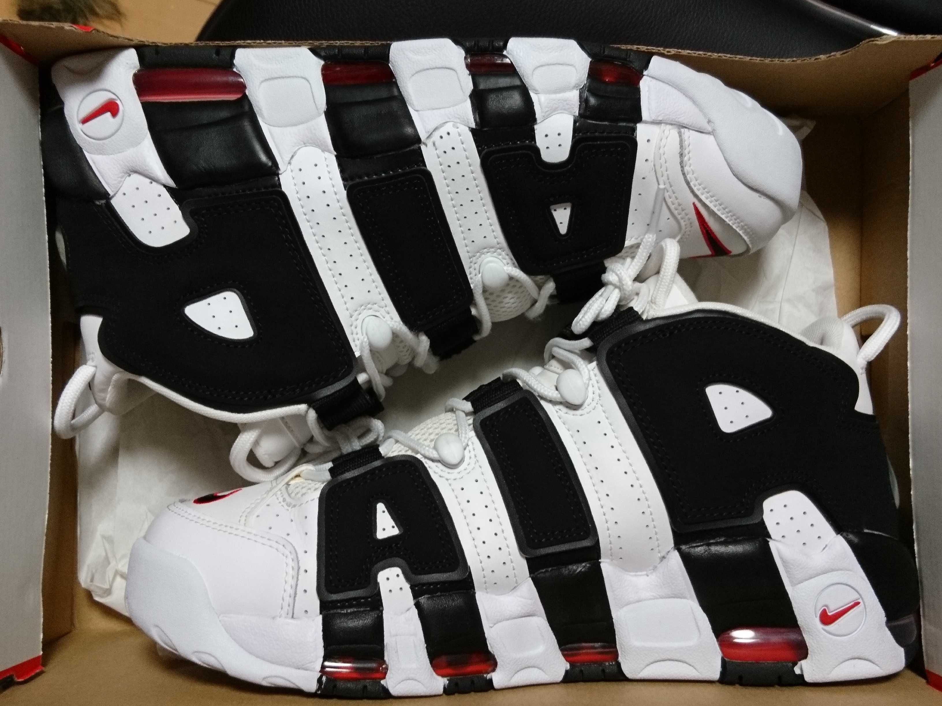 NIKE AIR MORE UPTEMPO "WHITE/BLACK/UNIVERSITY RED"(2020)