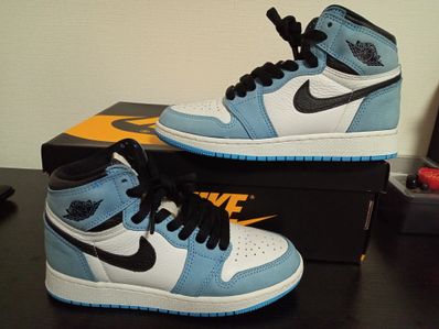 Nike GS Air Jordan 1 High "White/University Blue/Black"