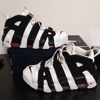 NIKE AIR MORE UPTEMPO "WHITE/BLACK/UNIVERSITY RED"(2020)