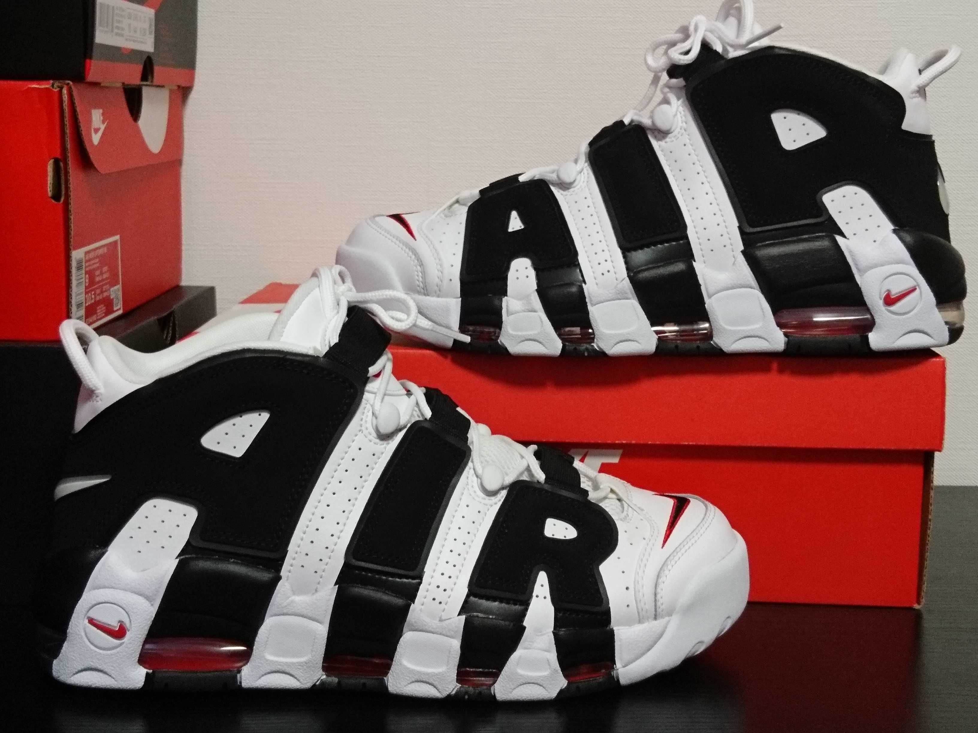 NIKE AIR MORE UPTEMPO "WHITE/BLACK/UNIVERSITY RED"(2020)