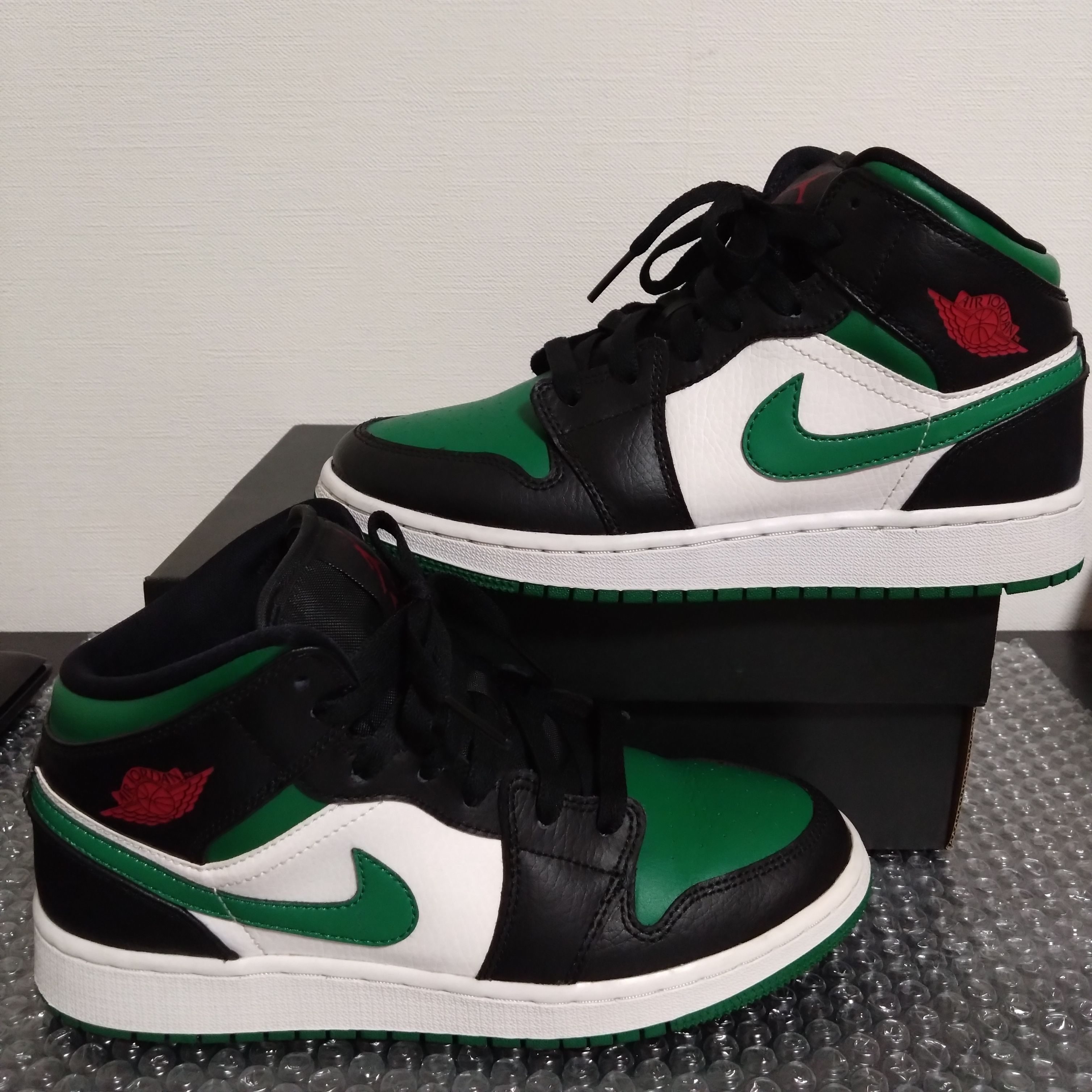 NIKE GS AIR JORDAN 1 MID "GREEN TOE"