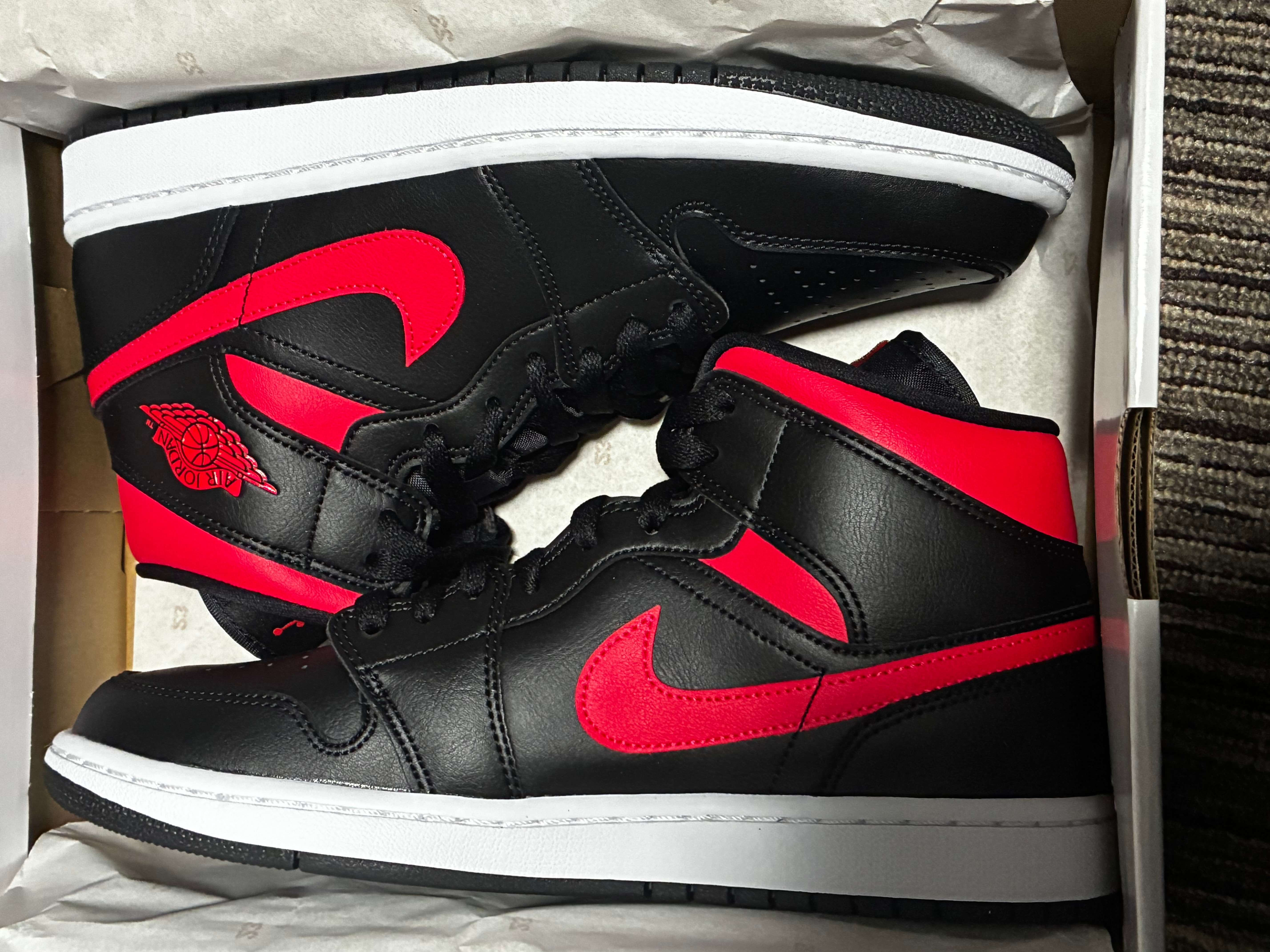 Nike Women's Air Jordan 1 Mid "Black/Siren Red/White"