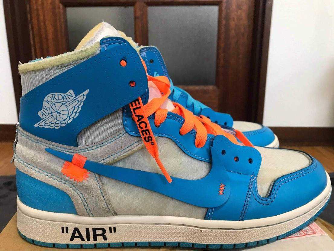 Off-White × Nike Air Jordan 1 High UNC "White/Dark Powder Blue"