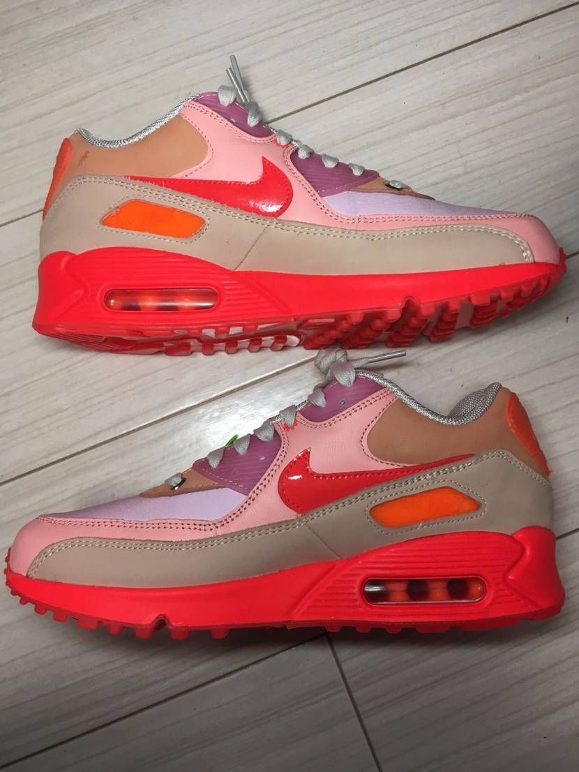Nike Women's Air Max 90 Prm Platinum "Crimson/Bright Purple"