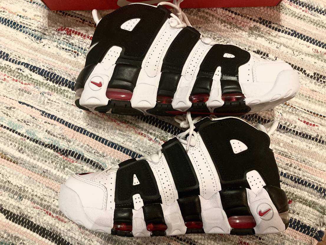 NIKE AIR MORE UPTEMPO "WHITE/BLACK/UNIVERSITY RED"(2020)