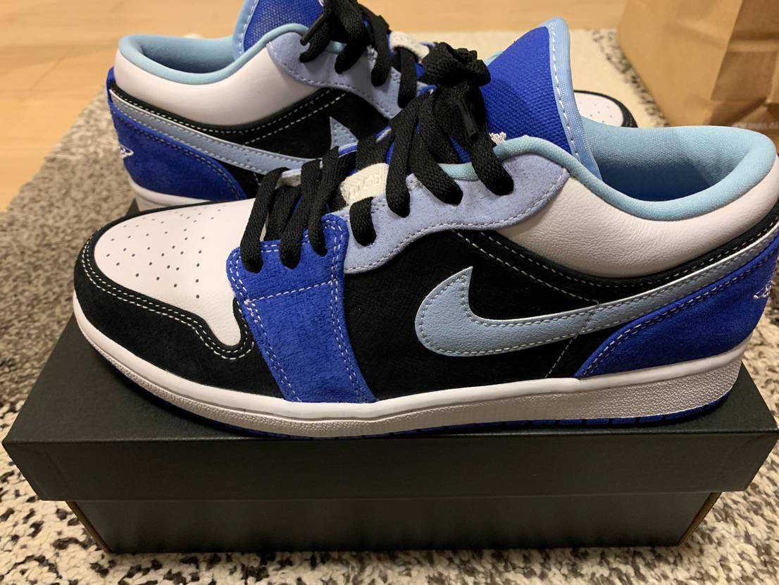NIKE AIR JORDAN 1 LOW "WHITE/BLACK/BLUE"