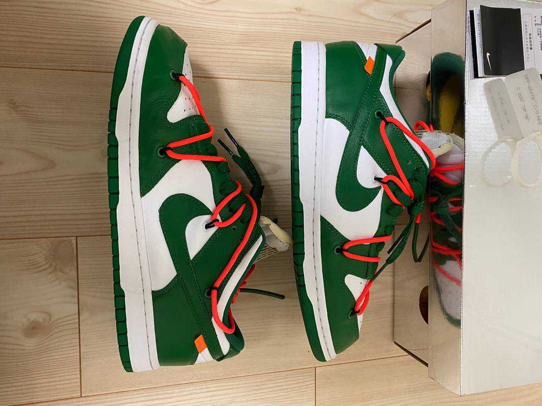 Off-White × Nike Dunk Low "White/Pine Green"