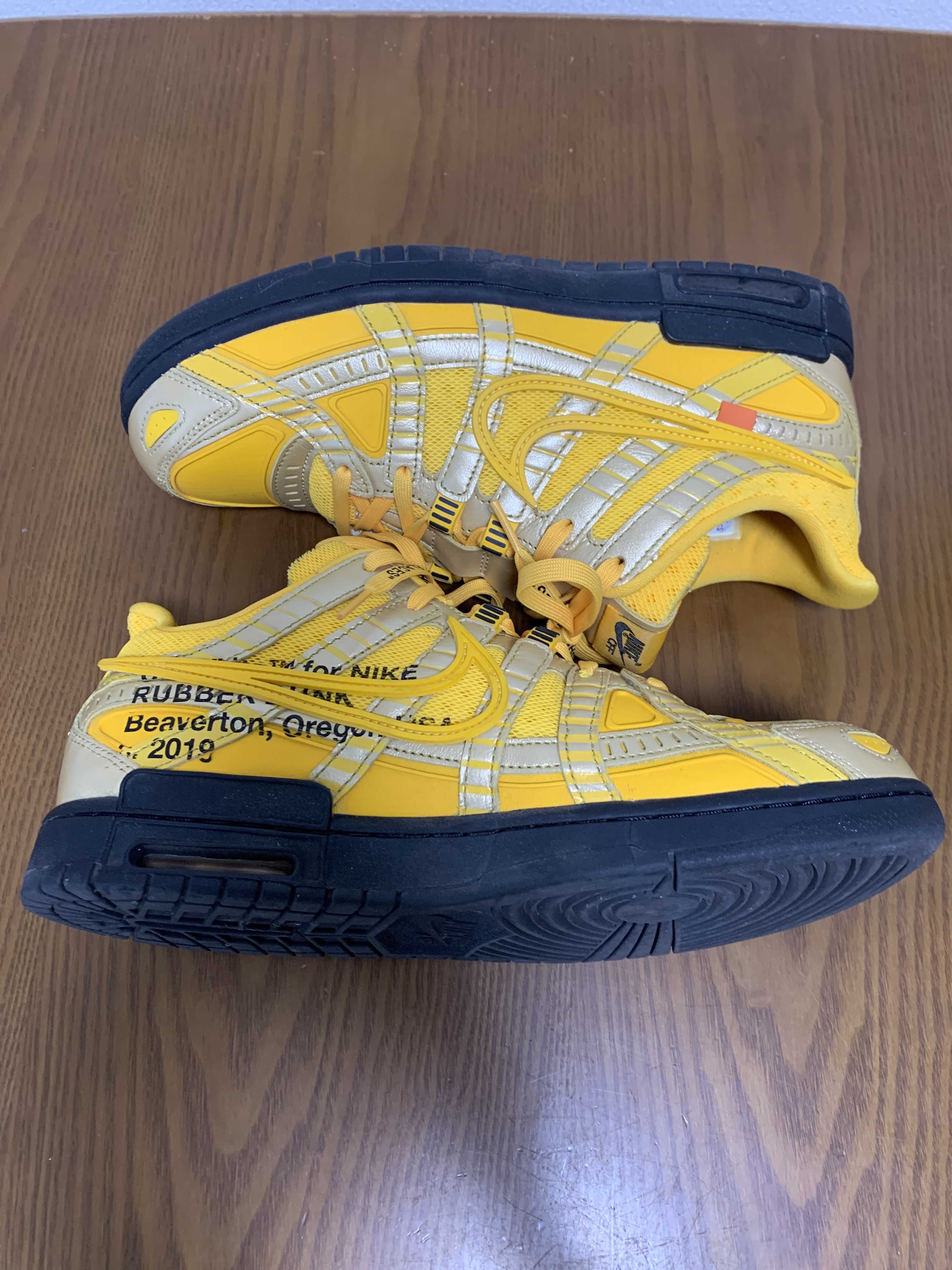 Off-White × Nike Air Rubber Dunk "University Gold" 