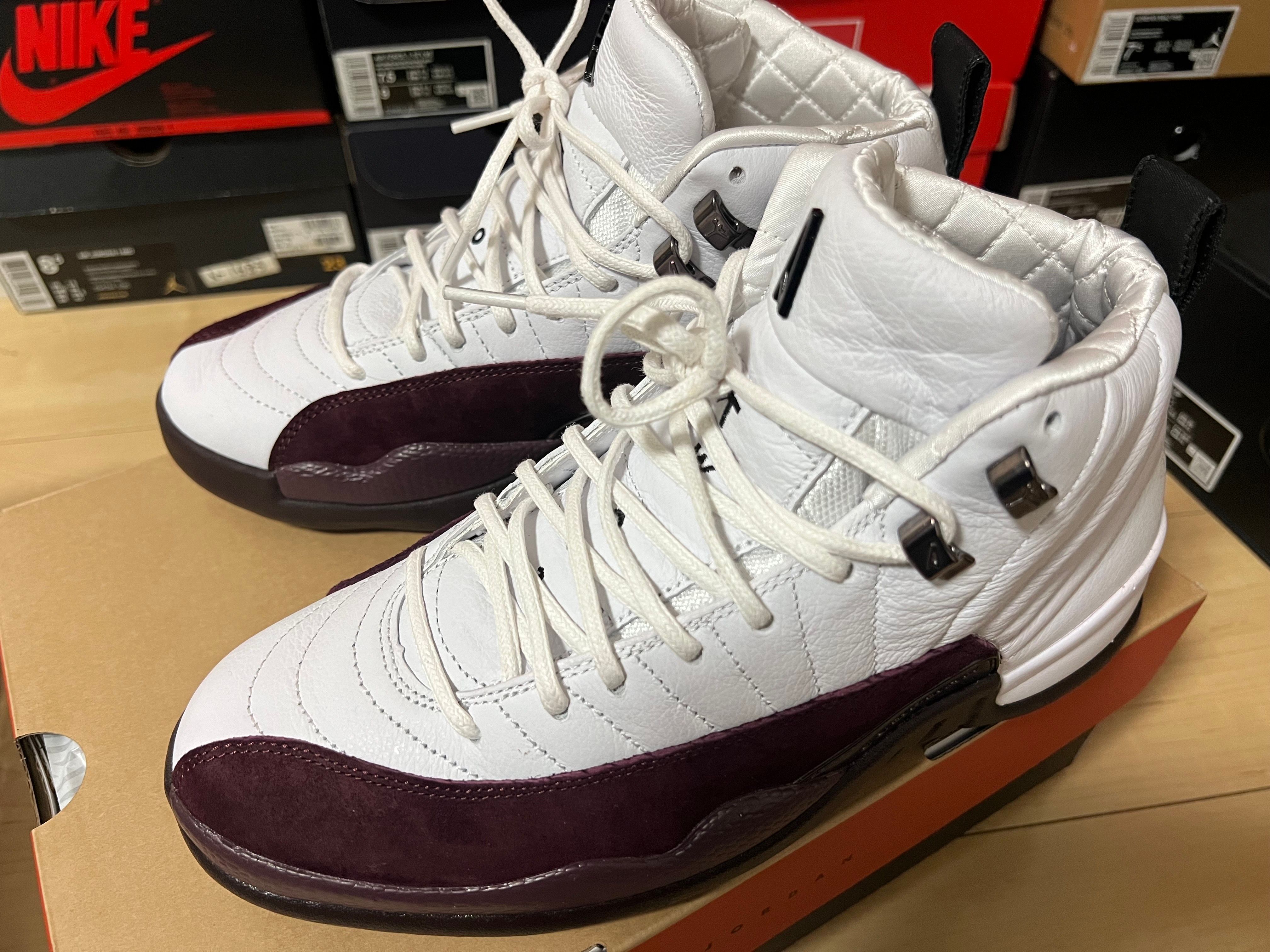 A Ma Maniere × Nike Women's Air Jordan 12 "White and Burgundy Crush"